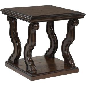 Signature Design by Ashley Wildenauer Casual Rectangular End Table with Lower Shelf and USB Charging, Storage Drawer, Wood, 24.13″ High, Light Brown & Black(Dark Brown)