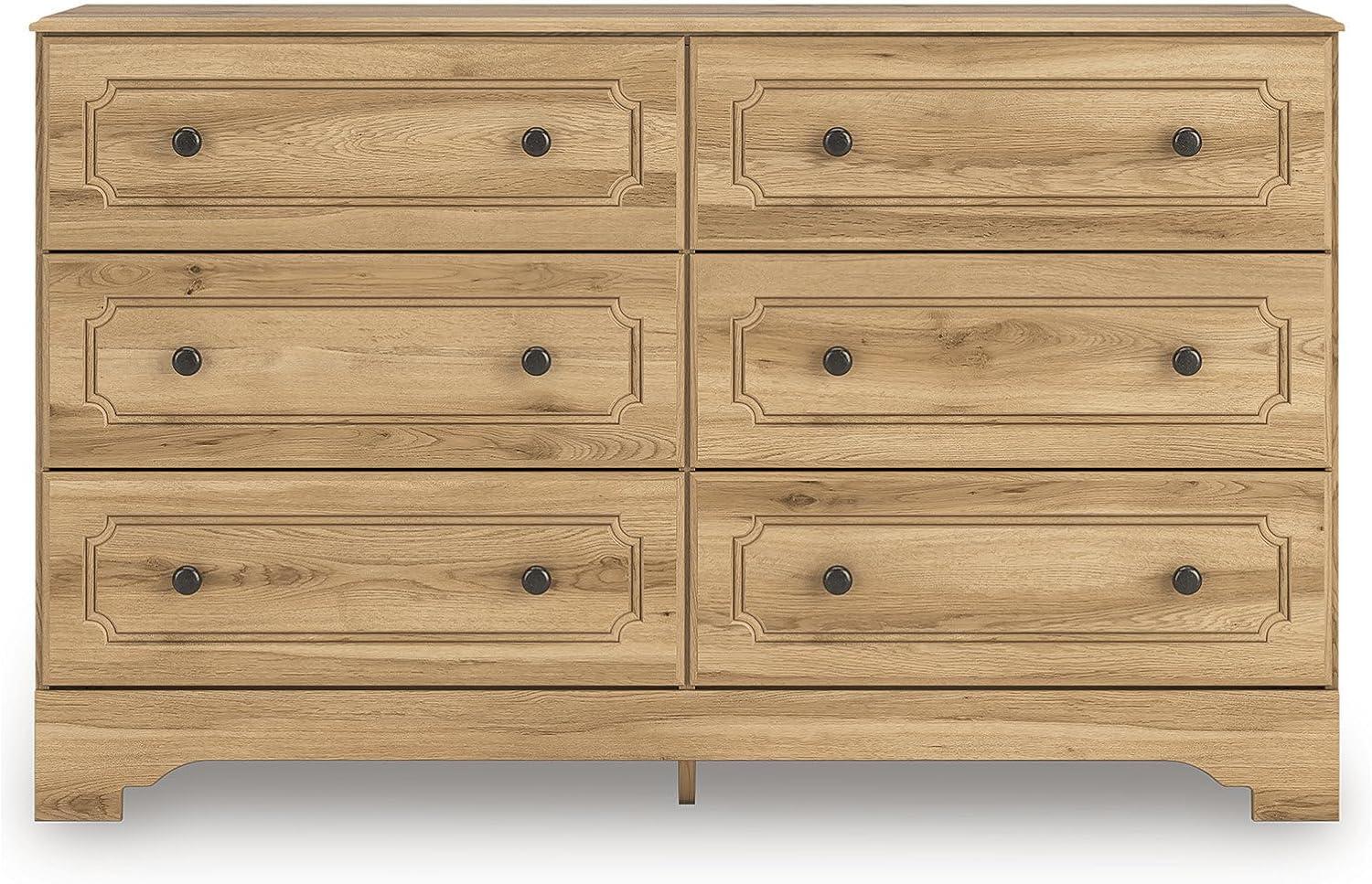 imageSignature Design by Ashley Bestmere Traditional 6Drawer Dresser with Oak Finish Light Brown