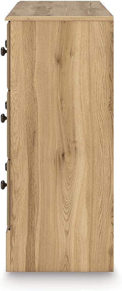 imageSignature Design by Ashley Bestmere Traditional 6Drawer Dresser with Oak Finish Light Brown