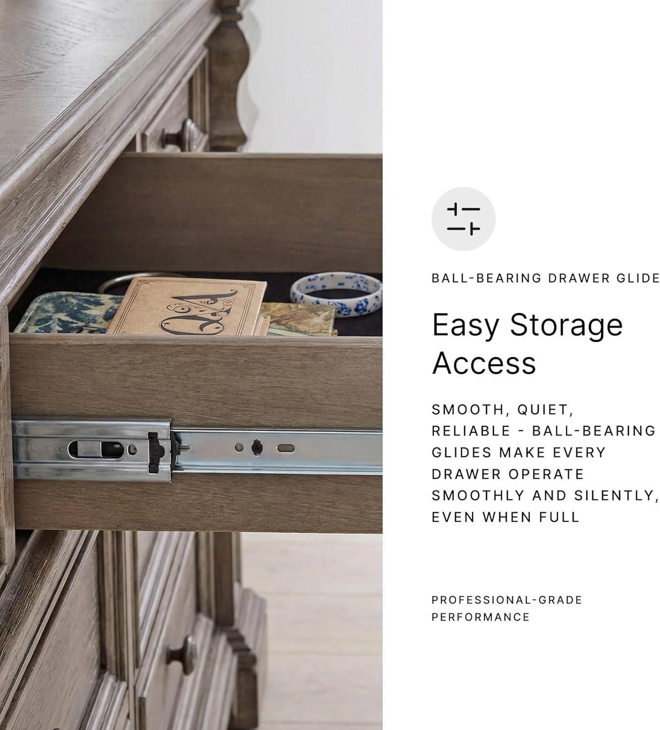 imageSignature Design by Ashley Blairhurst Traditional 10Drawer Dresser with FeltLined Top Drawer and Safety Stop Gray amp Light Brown