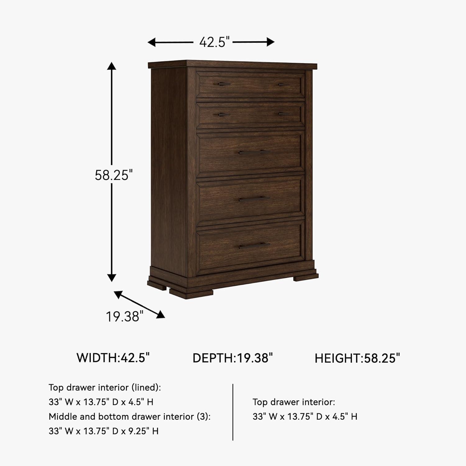 imageSignature Design by Ashley Darcalli Retro 6 Drawer Dresser with Easy Glide and Safety Stop BrownMedium Brown