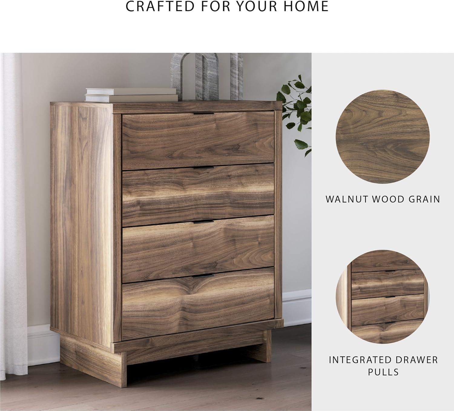 imageSignature Design by Ashley Darcalli Retro 6 Drawer Dresser with Easy Glide and Safety Stop BrownRustic Brown