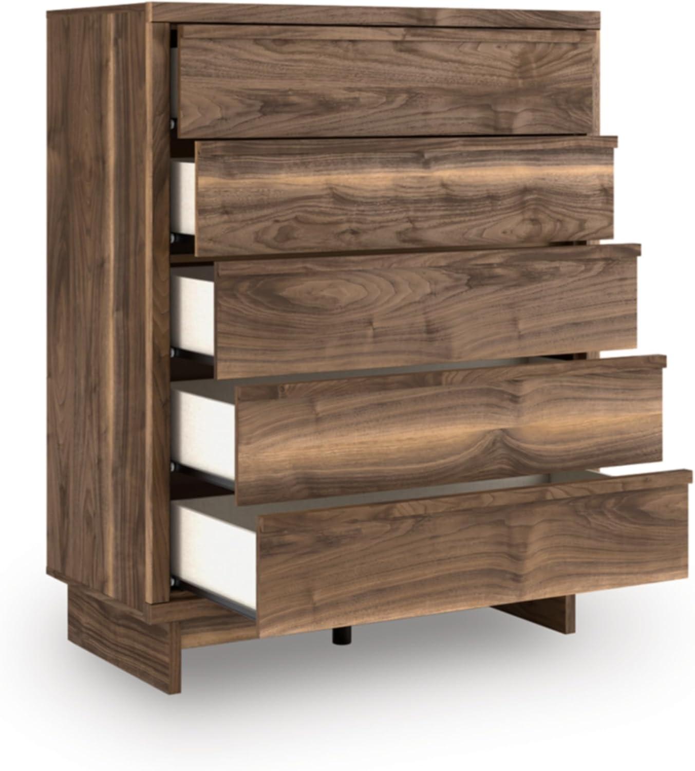 imageSignature Design by Ashley Darcalli Retro 6 Drawer Dresser with Easy Glide and Safety Stop BrownRustic Brown