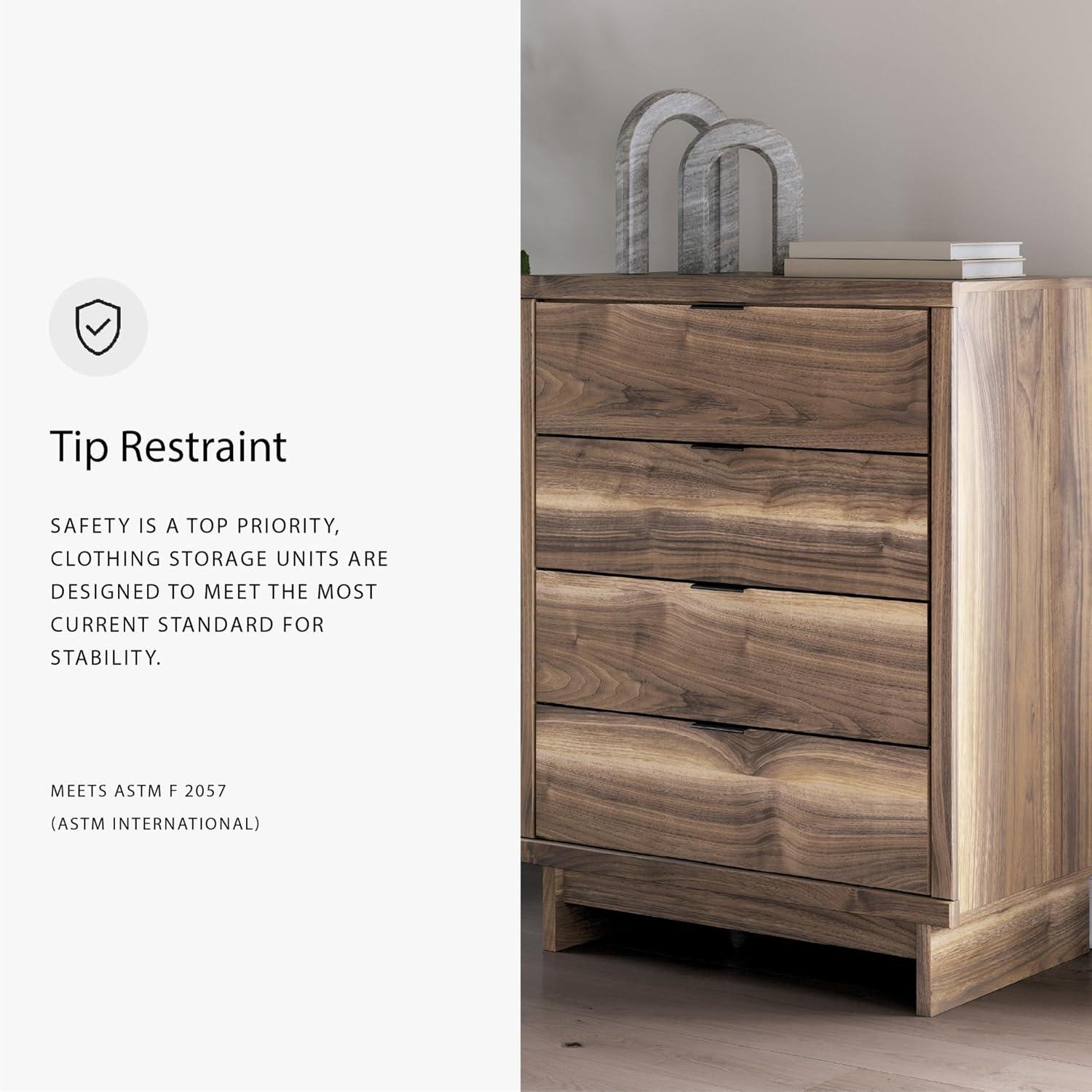 imageSignature Design by Ashley Darcalli Retro 6 Drawer Dresser with Easy Glide and Safety Stop BrownRustic Brown