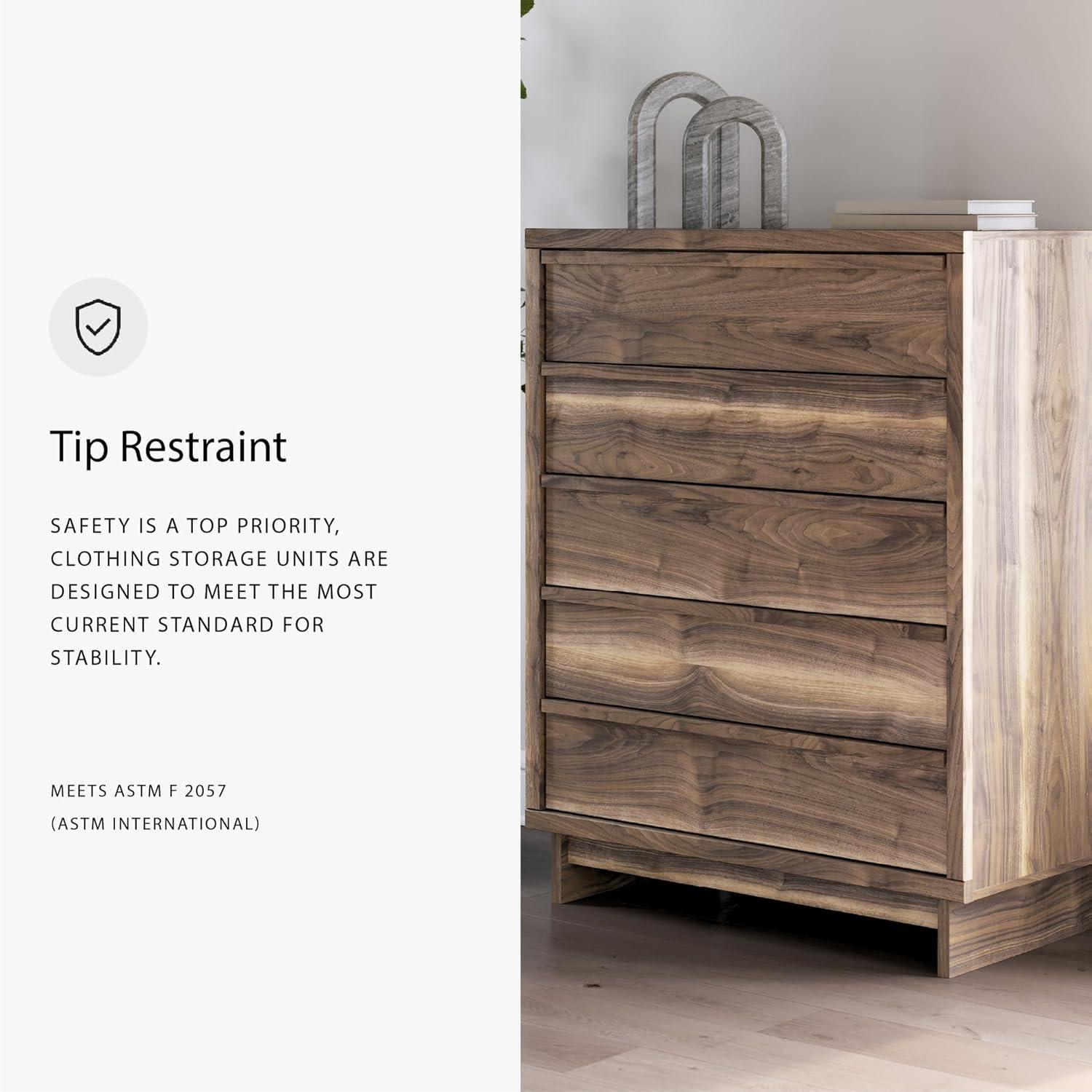 imageSignature Design by Ashley Darcalli Retro 6 Drawer Dresser with Easy Glide and Safety Stop BrownRustic Brown