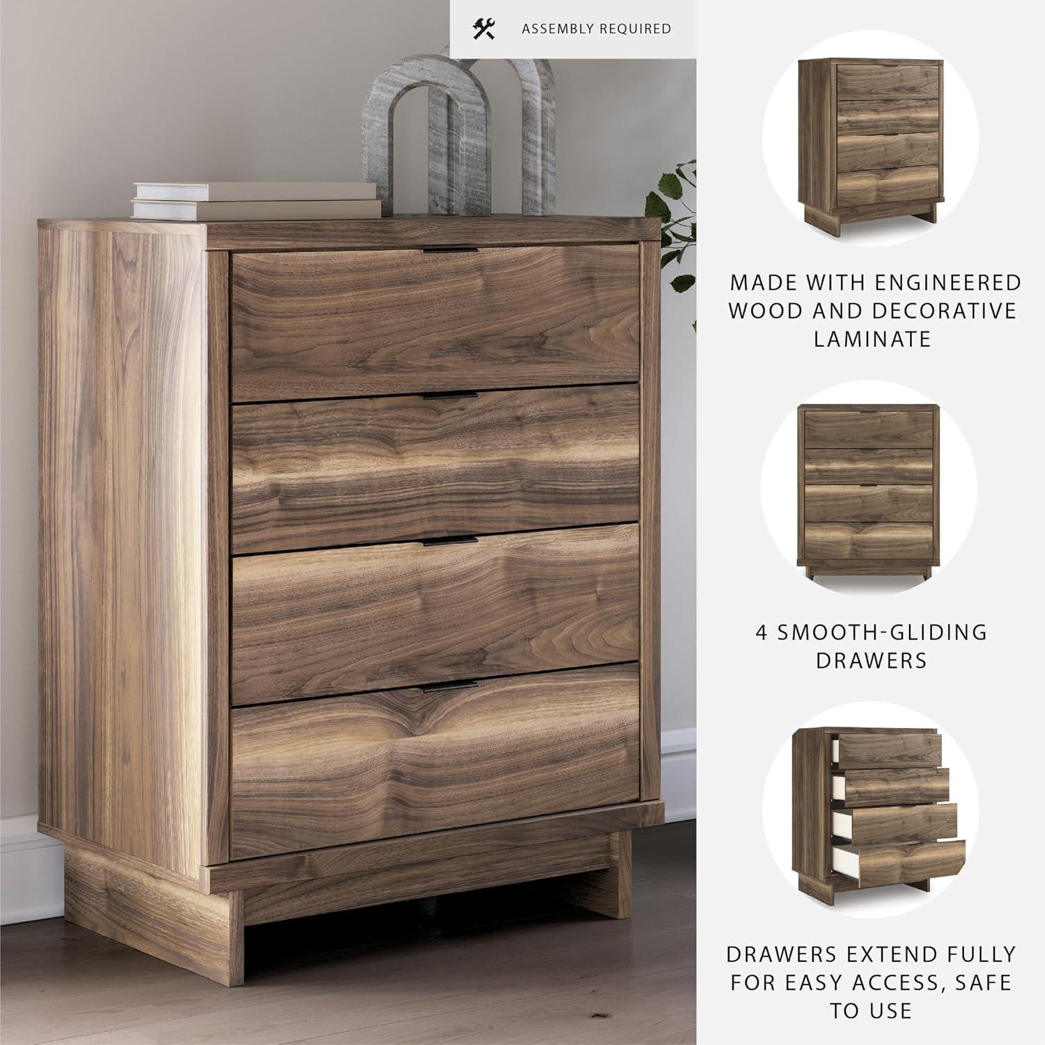 imageSignature Design by Ashley Darcalli Retro 6 Drawer Dresser with Easy Glide and Safety Stop BrownRustic Brown
