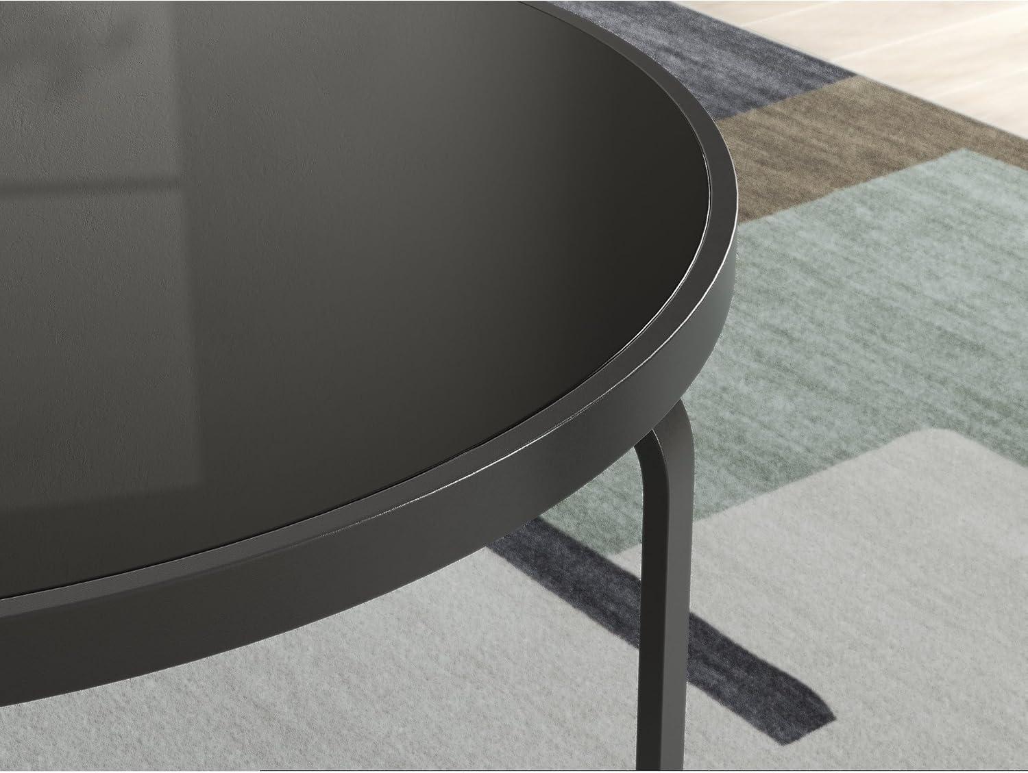 imageSignature Design by Ashley Dorylin Contemporary Table Set with Tempered Glass Top Set of 3 Black