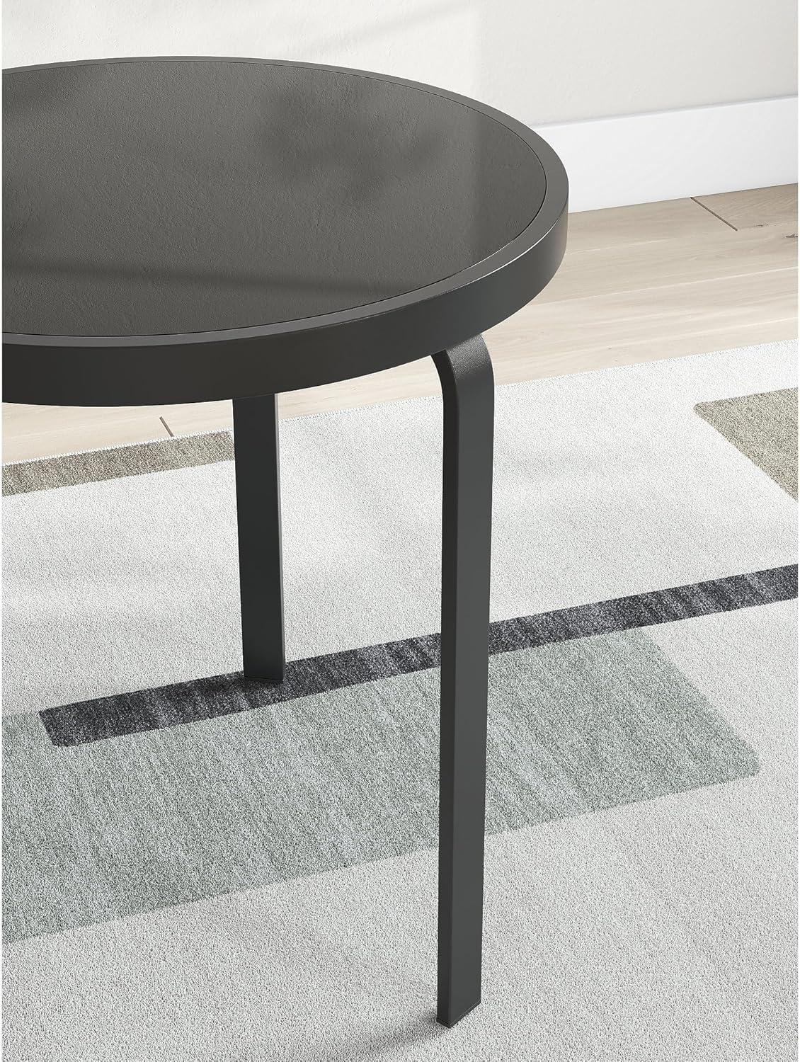 imageSignature Design by Ashley Dorylin Contemporary Table Set with Tempered Glass Top Set of 3 Black