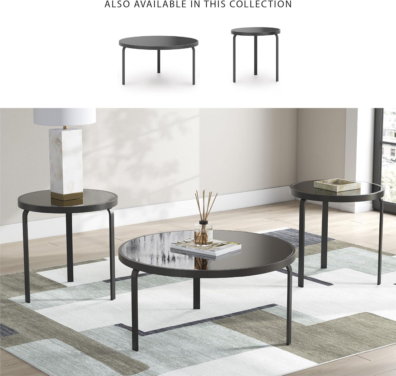 imageSignature Design by Ashley Dorylin Contemporary Table Set with Tempered Glass Top Set of 3 Black