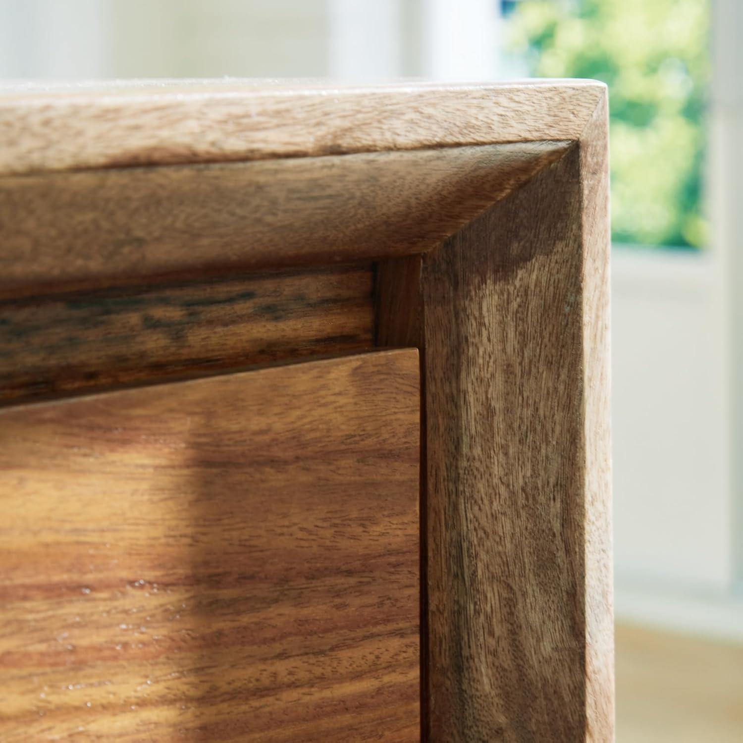 imageSignature Design by Ashley Dressonni Farmhouse 6Drawer Dresser with Beveled Edge and Felt Lining Light BrownBrown