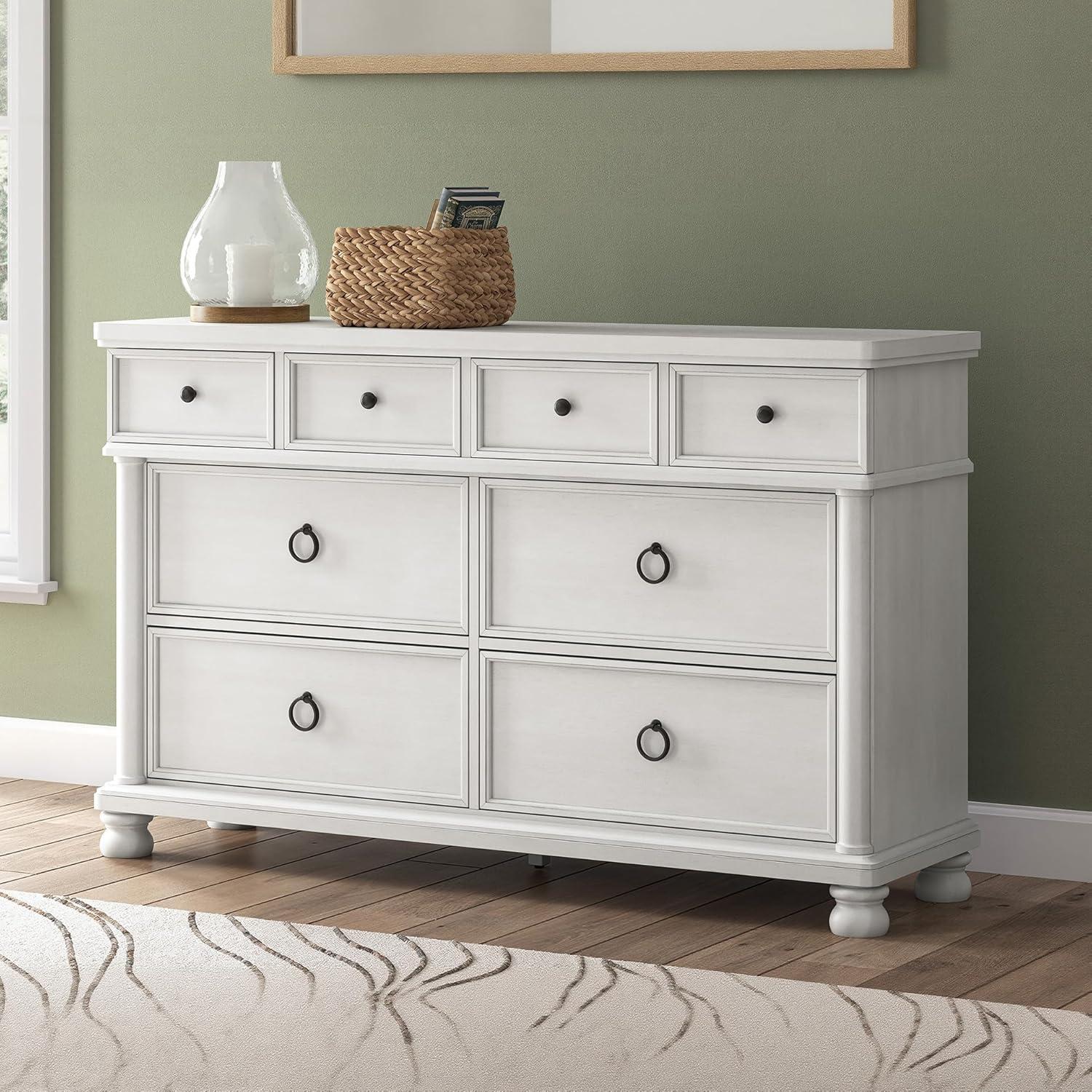 imageSignature Design by Ashley Greddinton Traditional 8Drawer Dresser with Wood Finish WhiteWhite