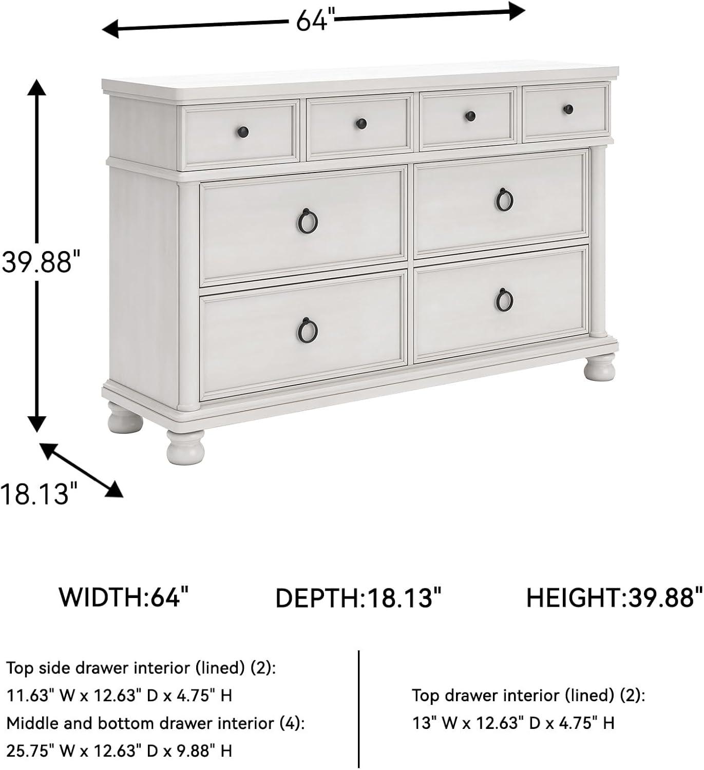 imageSignature Design by Ashley Greddinton Traditional 8Drawer Dresser with Wood Finish WhiteWhite