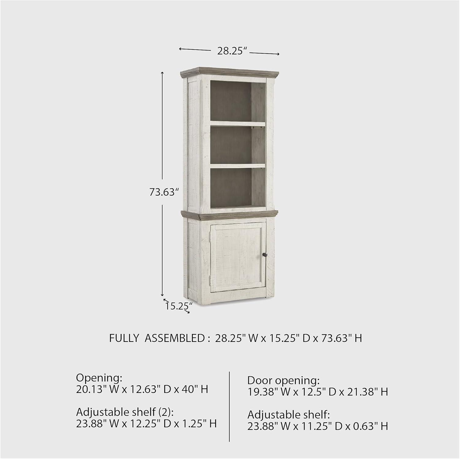 imageSignature Design by Ashley Havalance Vintage 4Piece Entertainment Center for TVs up to 77 White amp GrayLeft Cabinet