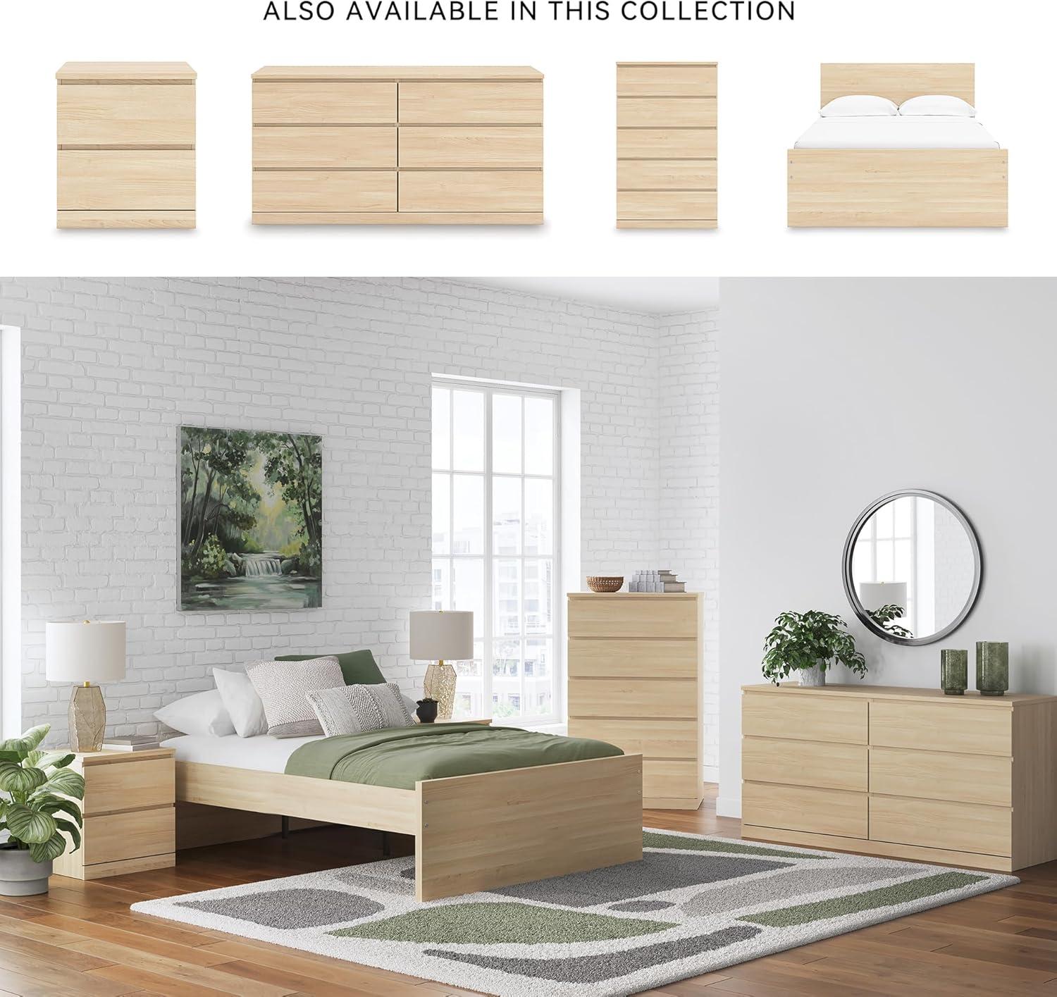 imageSignature Design by Ashley Onita Contemporary 6Drawer Dresser with Ash Finish Light BrownLight Brown