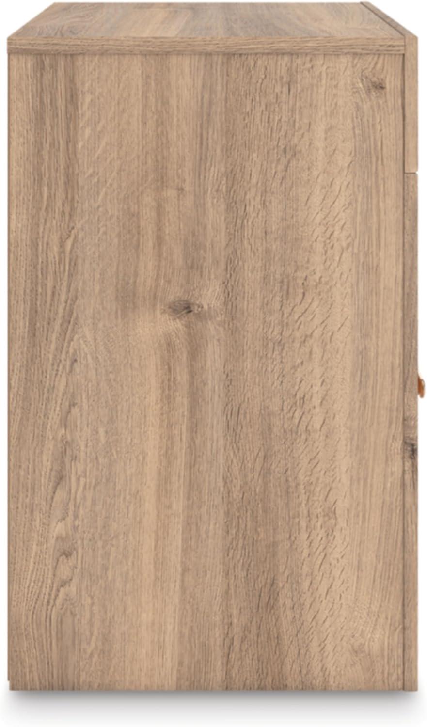imageSignature Design by Ashley Prandefort Modern 5Drawer Chest with Safety Stop Light BrownNightstand