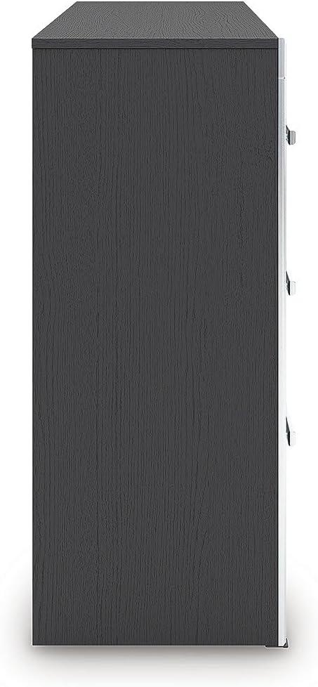 imageSignature Design by Ashley Ravalori Contemporary 6Drawer Dresser with Wood Finish WhiteBlack