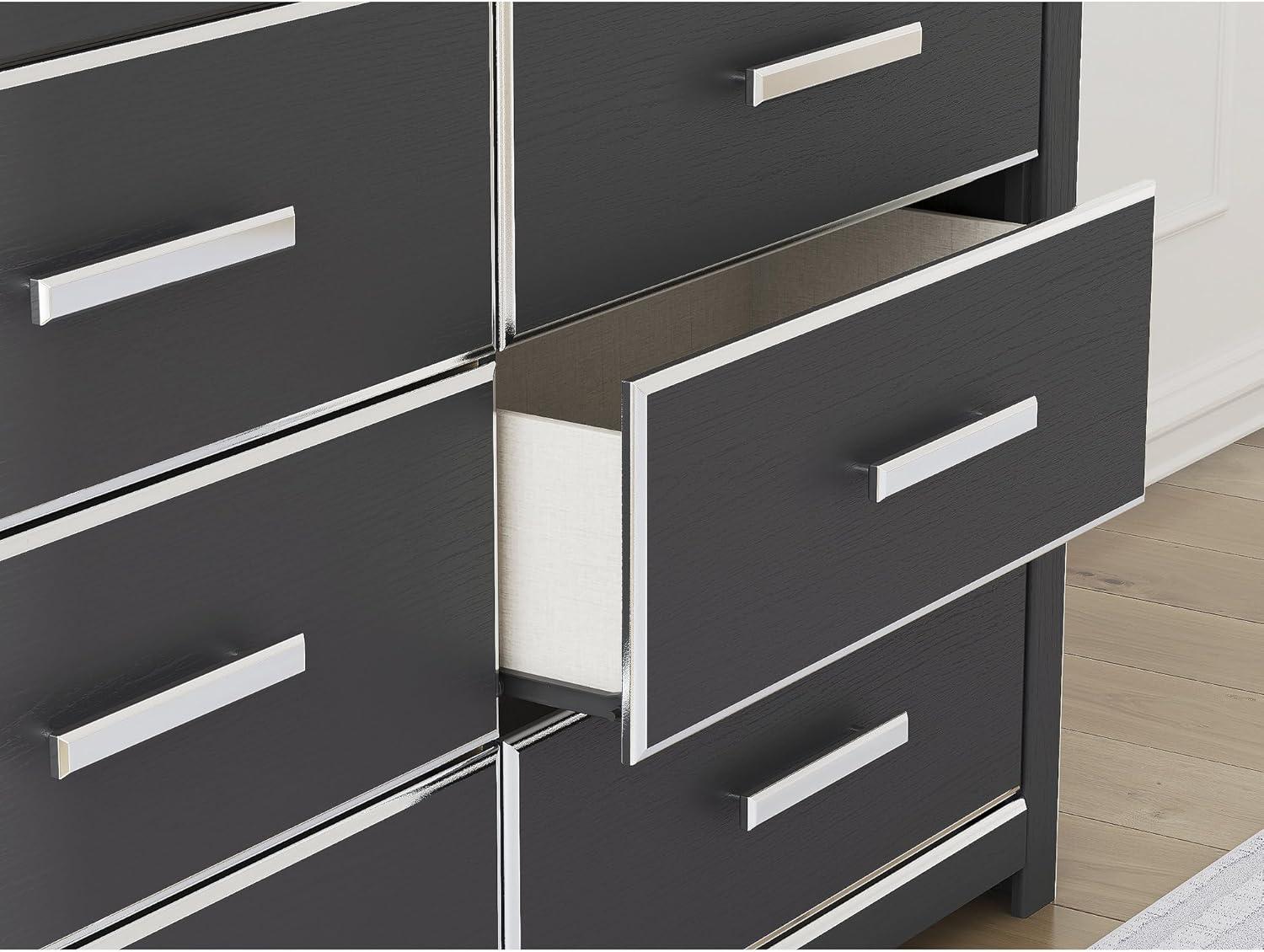 imageSignature Design by Ashley Ravalori Contemporary 6Drawer Dresser with Wood Finish WhiteBlack
