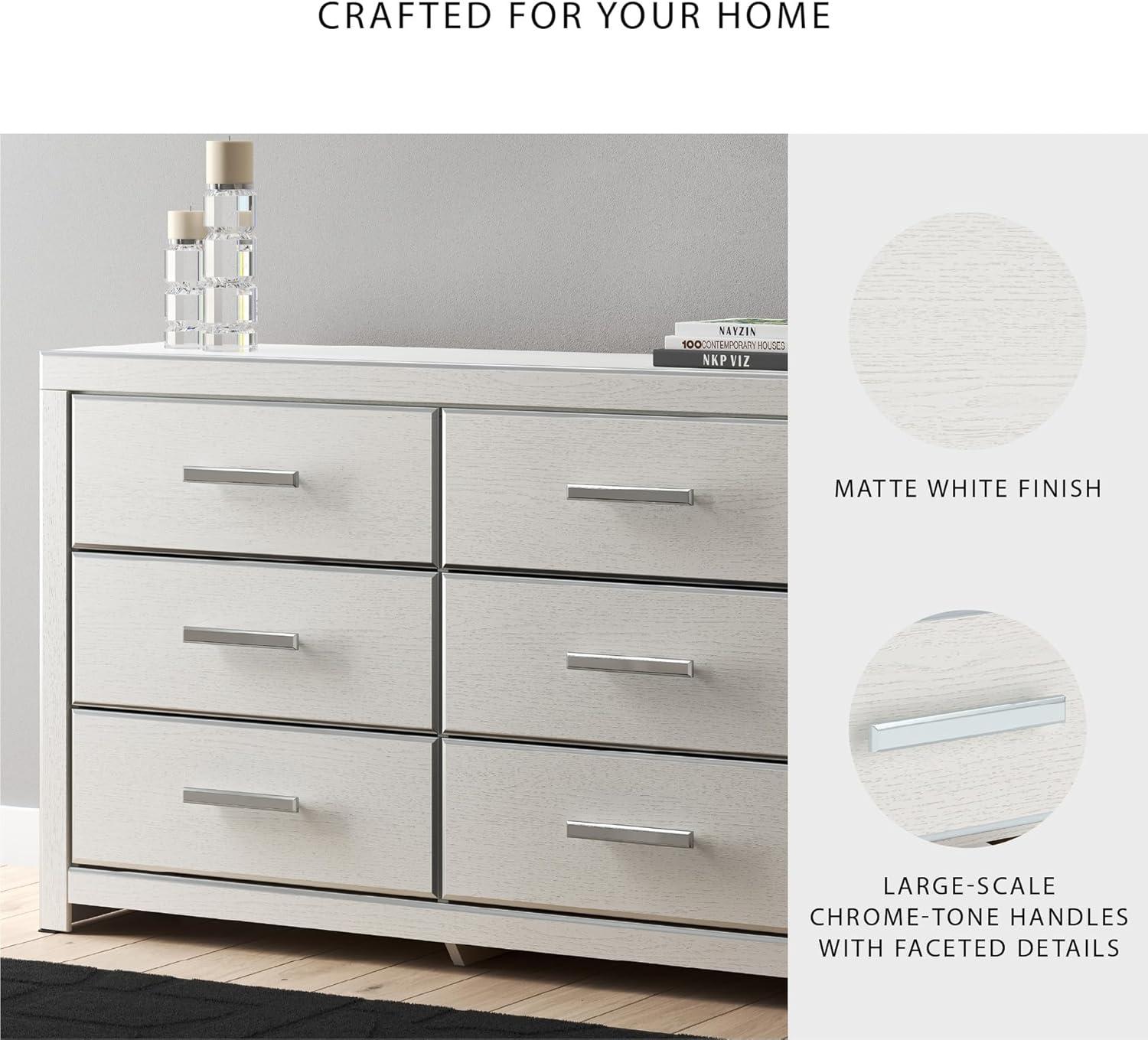 imageSignature Design by Ashley Ravalori Contemporary 6Drawer Dresser with Wood Finish WhiteWhite