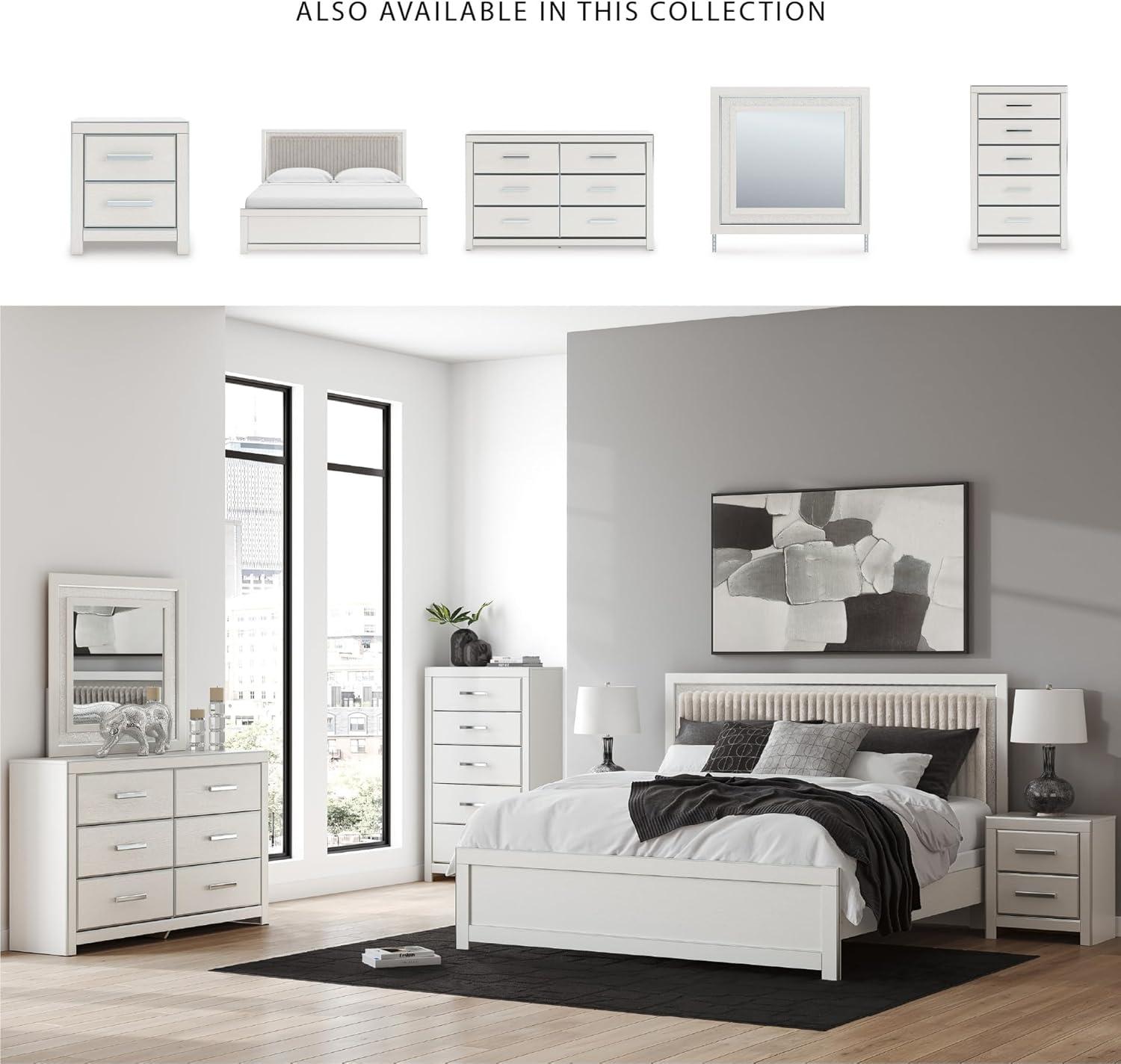 imageSignature Design by Ashley Ravalori Contemporary 6Drawer Dresser with Wood Finish WhiteWhite