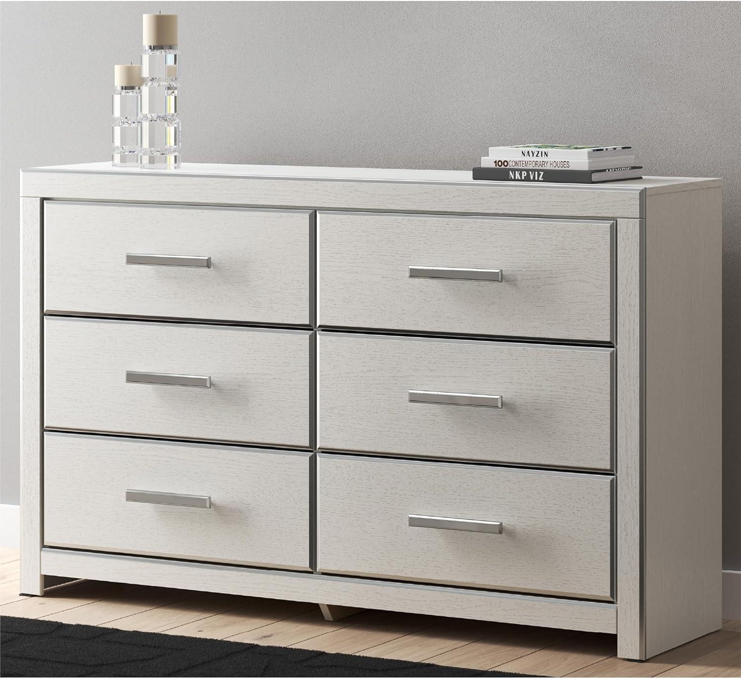 imageSignature Design by Ashley Ravalori Contemporary 6Drawer Dresser with Wood Finish WhiteWhite