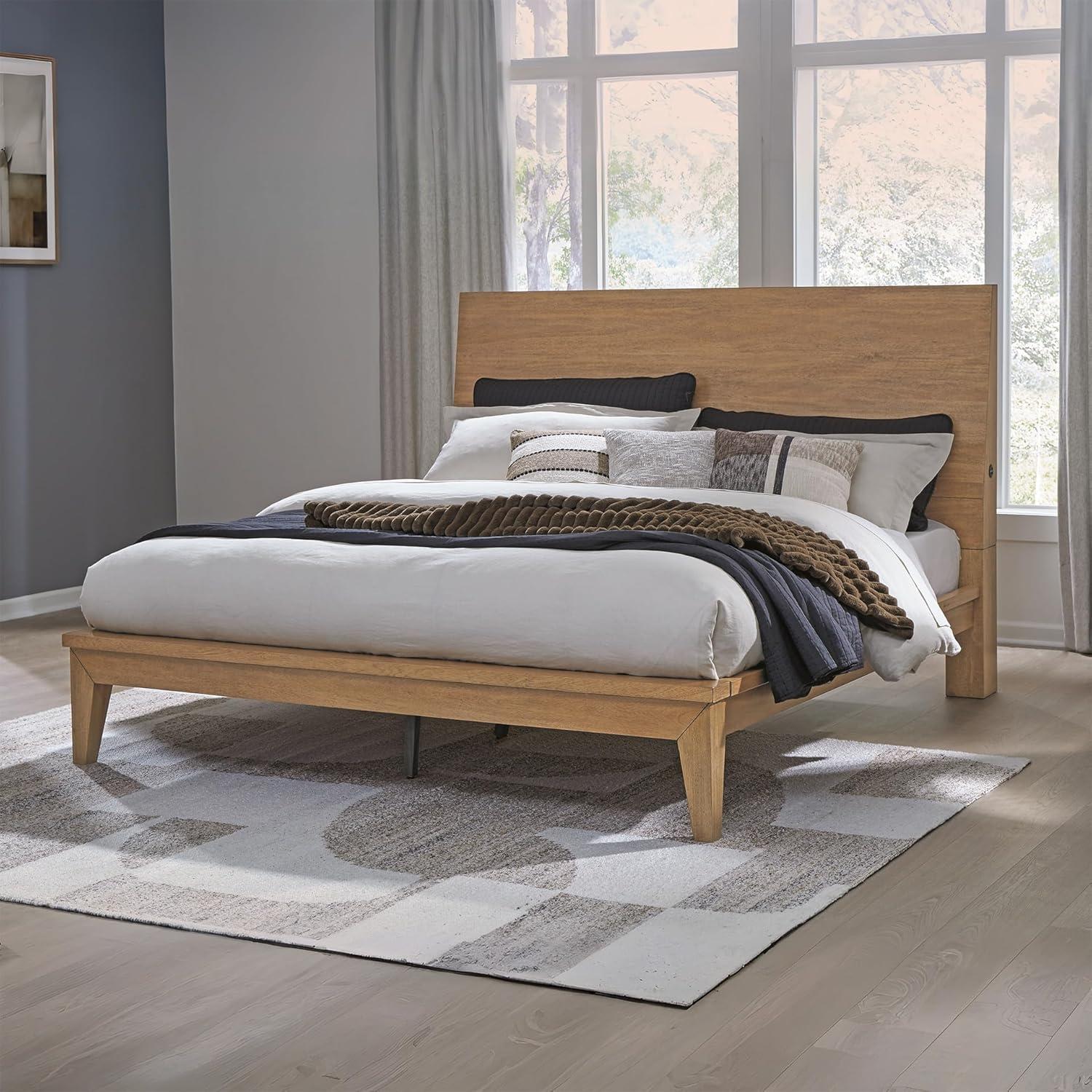 imageSignature Design by Ashley Sherbana Casual 6Drawer Dresser with Safety Stop and FeltLined Top Drawers Light BrownCalifornia King Panel Bed