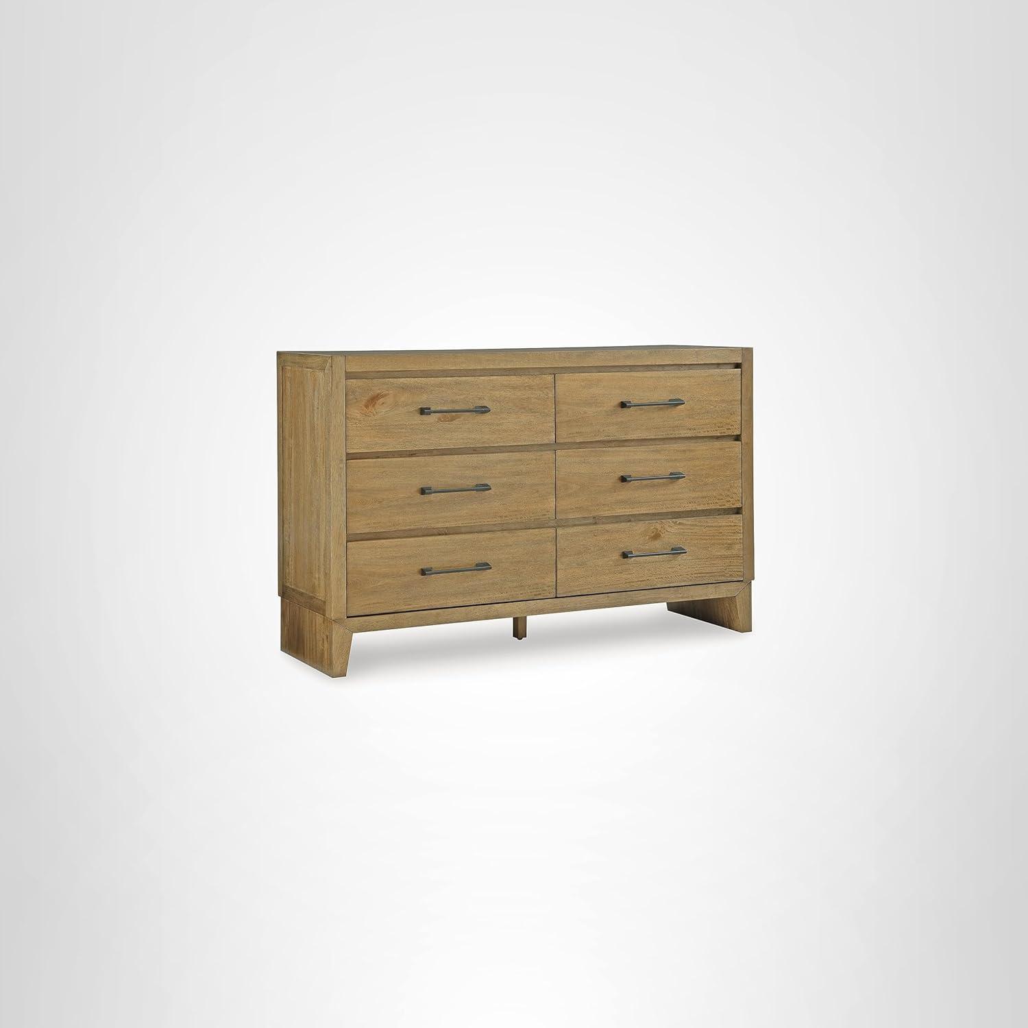 imageSignature Design by Ashley Sherbana Casual 6Drawer Dresser with Safety Stop and FeltLined Top Drawers Light BrownDresser