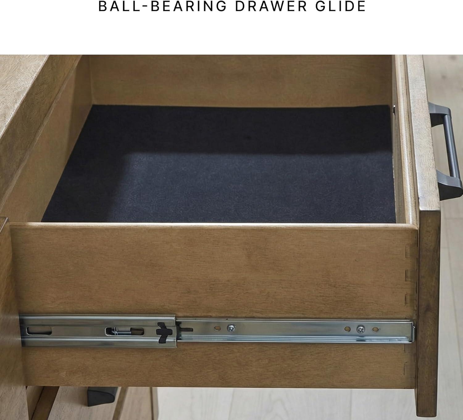 imageSignature Design by Ashley Sherbana Casual 6Drawer Dresser with Safety Stop and FeltLined Top Drawers Light BrownNight Stand