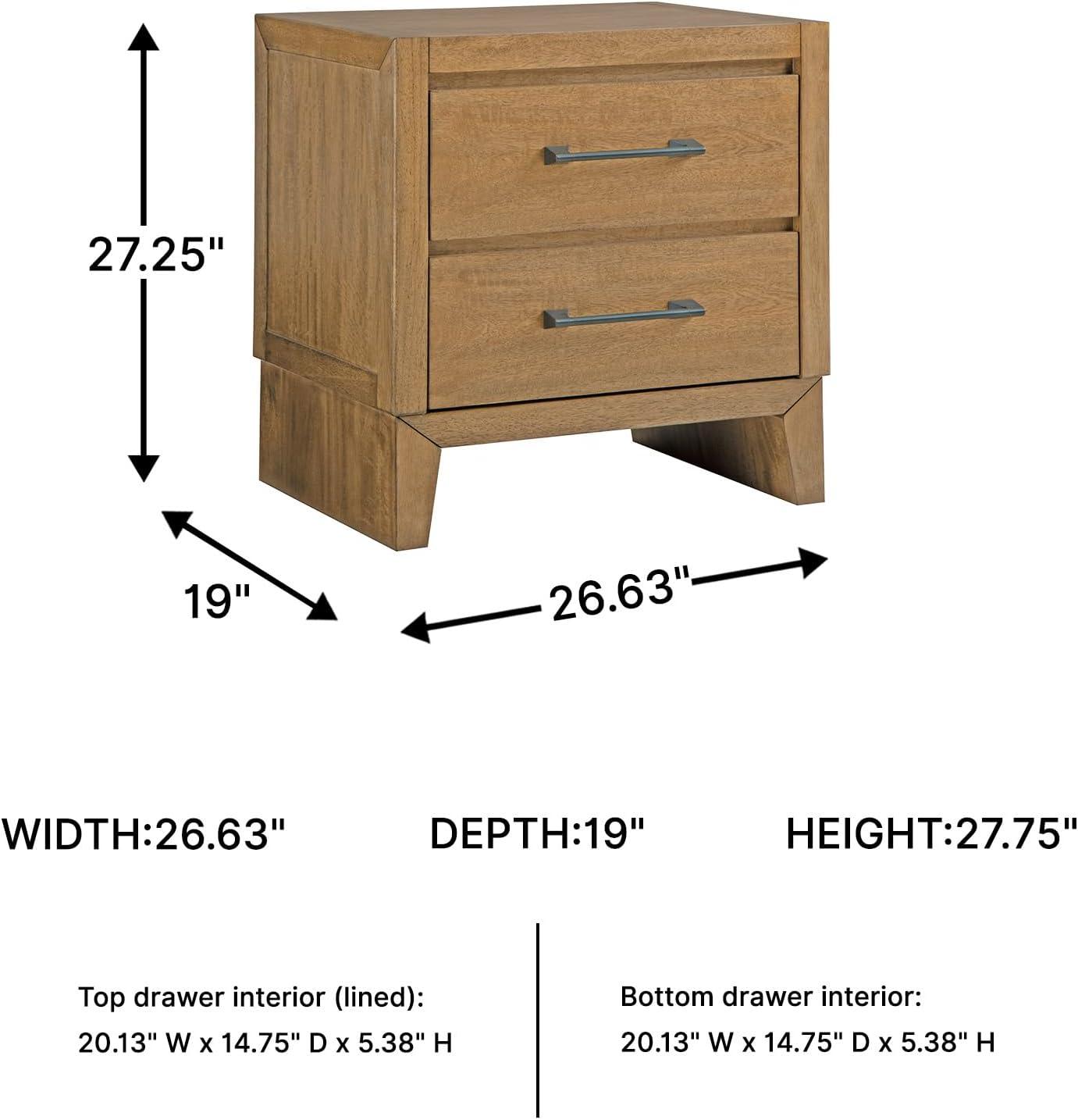 imageSignature Design by Ashley Sherbana Casual 6Drawer Dresser with Safety Stop and FeltLined Top Drawers Light BrownNight Stand