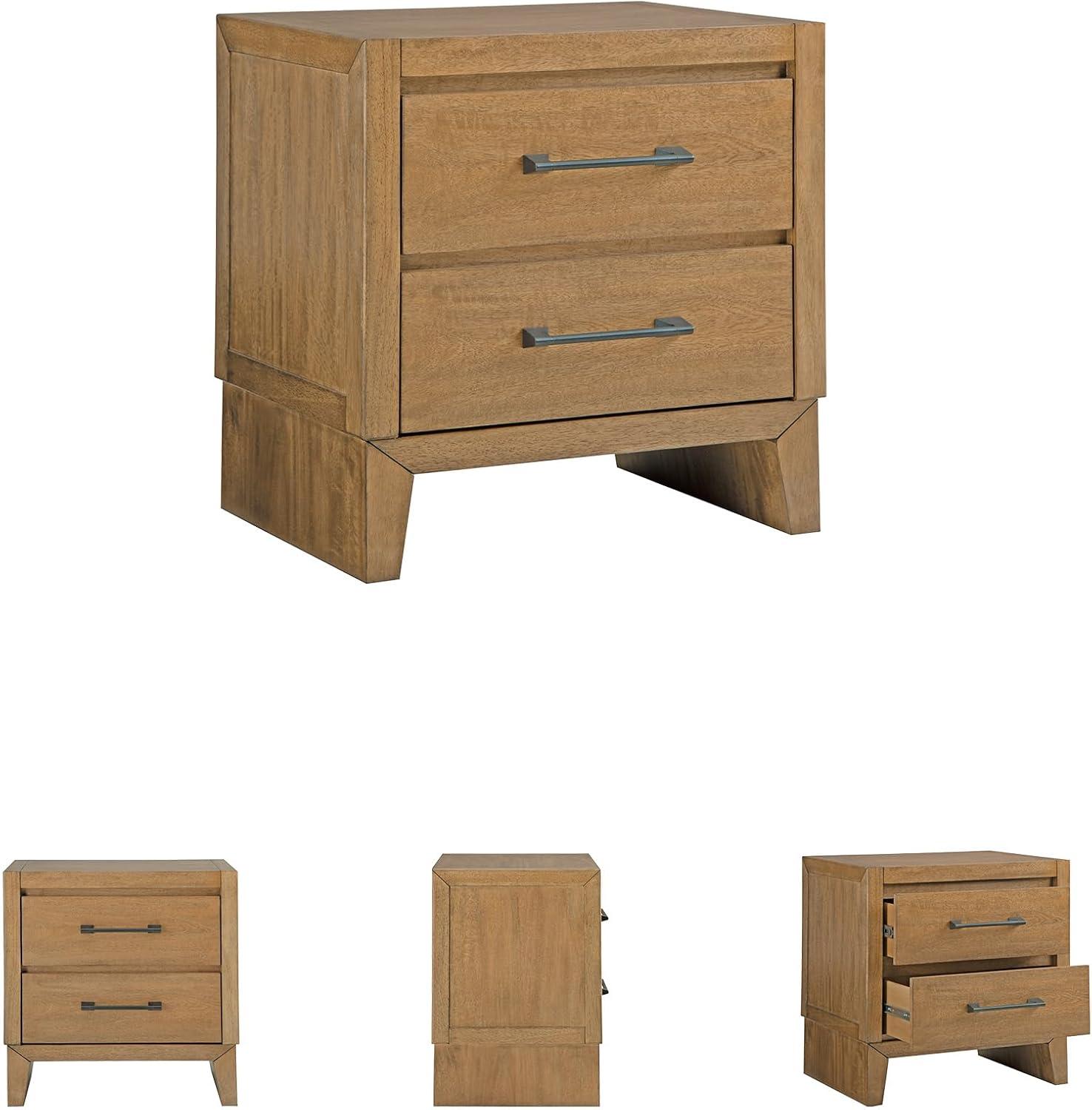 imageSignature Design by Ashley Sherbana Casual 6Drawer Dresser with Safety Stop and FeltLined Top Drawers Light BrownNight Stand
