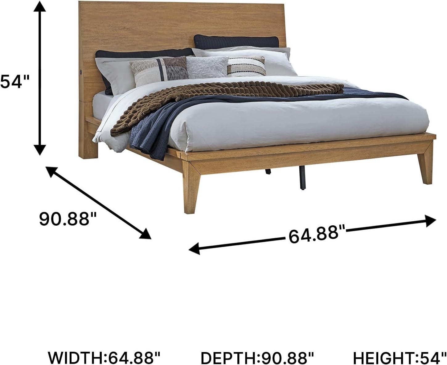 imageSignature Design by Ashley Sherbana Casual 6Drawer Dresser with Safety Stop and FeltLined Top Drawers Light BrownQueen Panel Bed