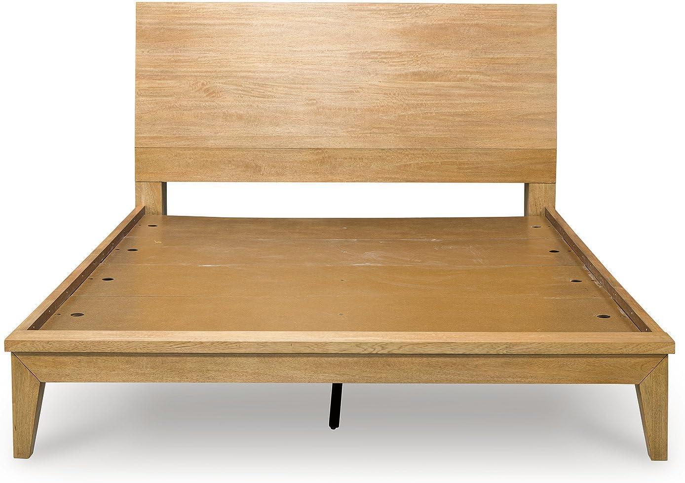 imageSignature Design by Ashley Sherbana Casual 6Drawer Dresser with Safety Stop and FeltLined Top Drawers Light BrownQueen Panel Bed