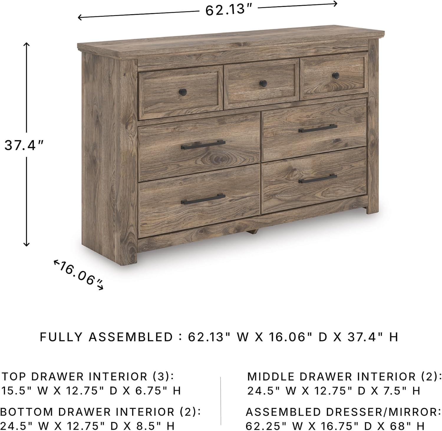 imageSignature Design by Ashley Stanziford Casual 7Drawer Dresser with Wood Finish Dark Brown