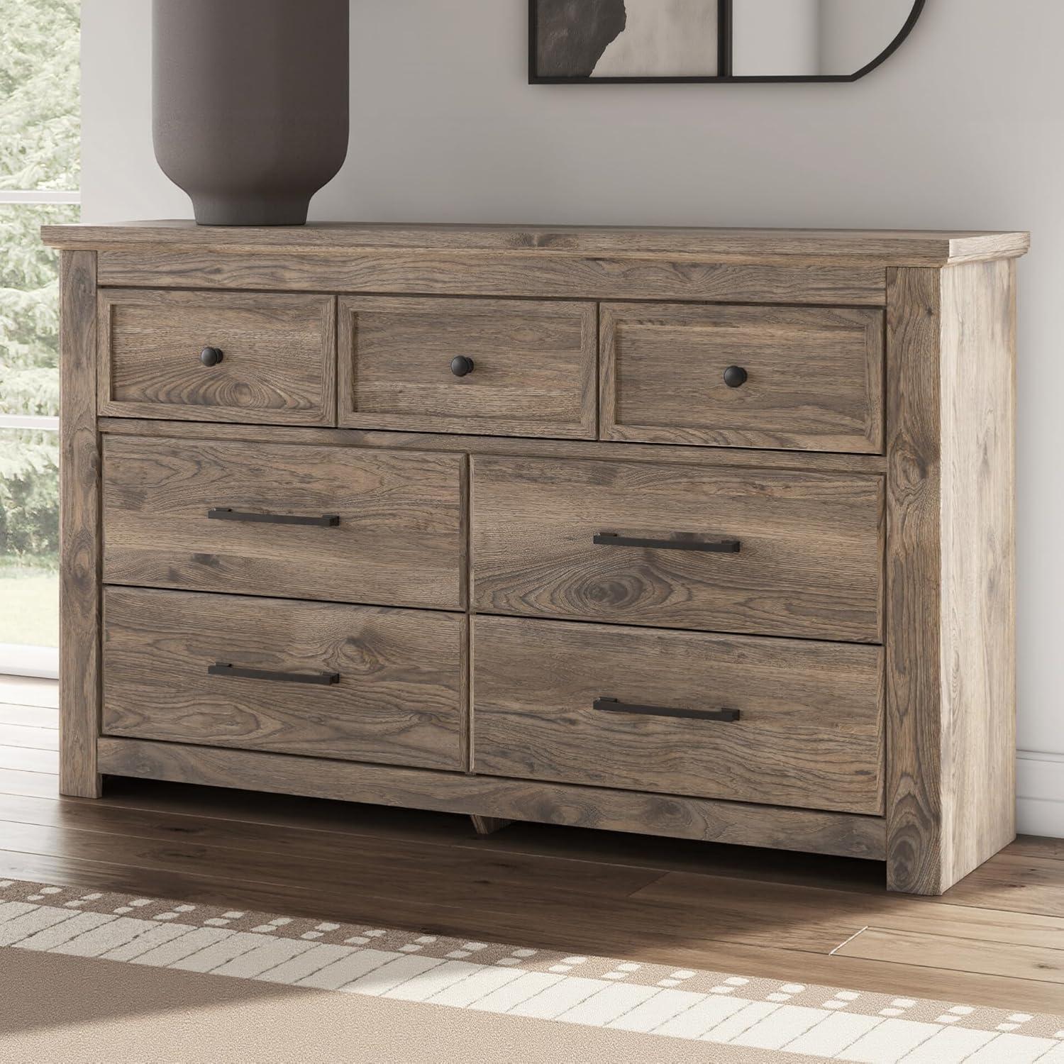 imageSignature Design by Ashley Stanziford Casual 7Drawer Dresser with Wood Finish Dark Brown