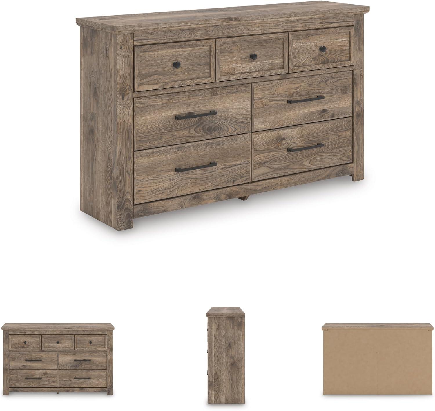 imageSignature Design by Ashley Stanziford Casual 7Drawer Dresser with Wood Finish Dark Brown