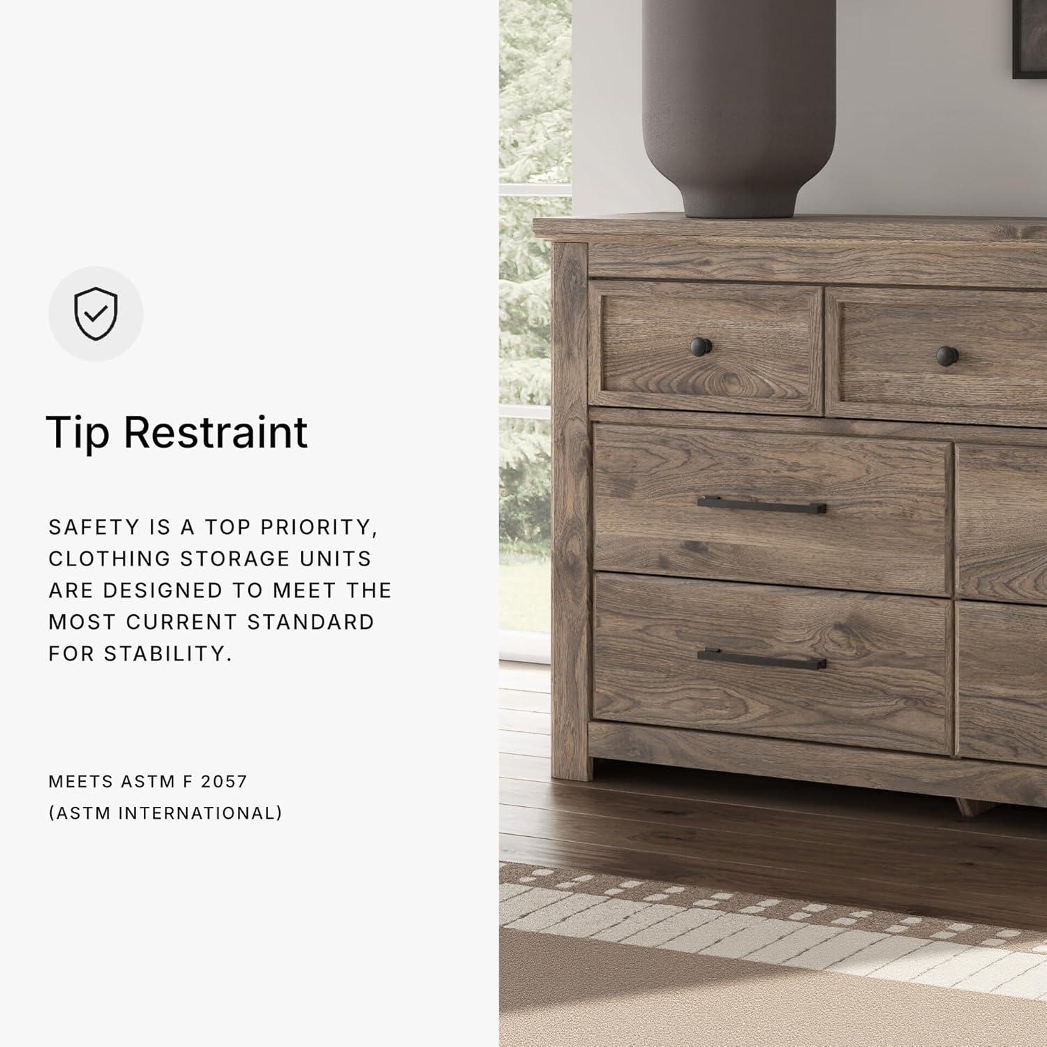 imageSignature Design by Ashley Stanziford Casual 7Drawer Dresser with Wood Finish Dark Brown