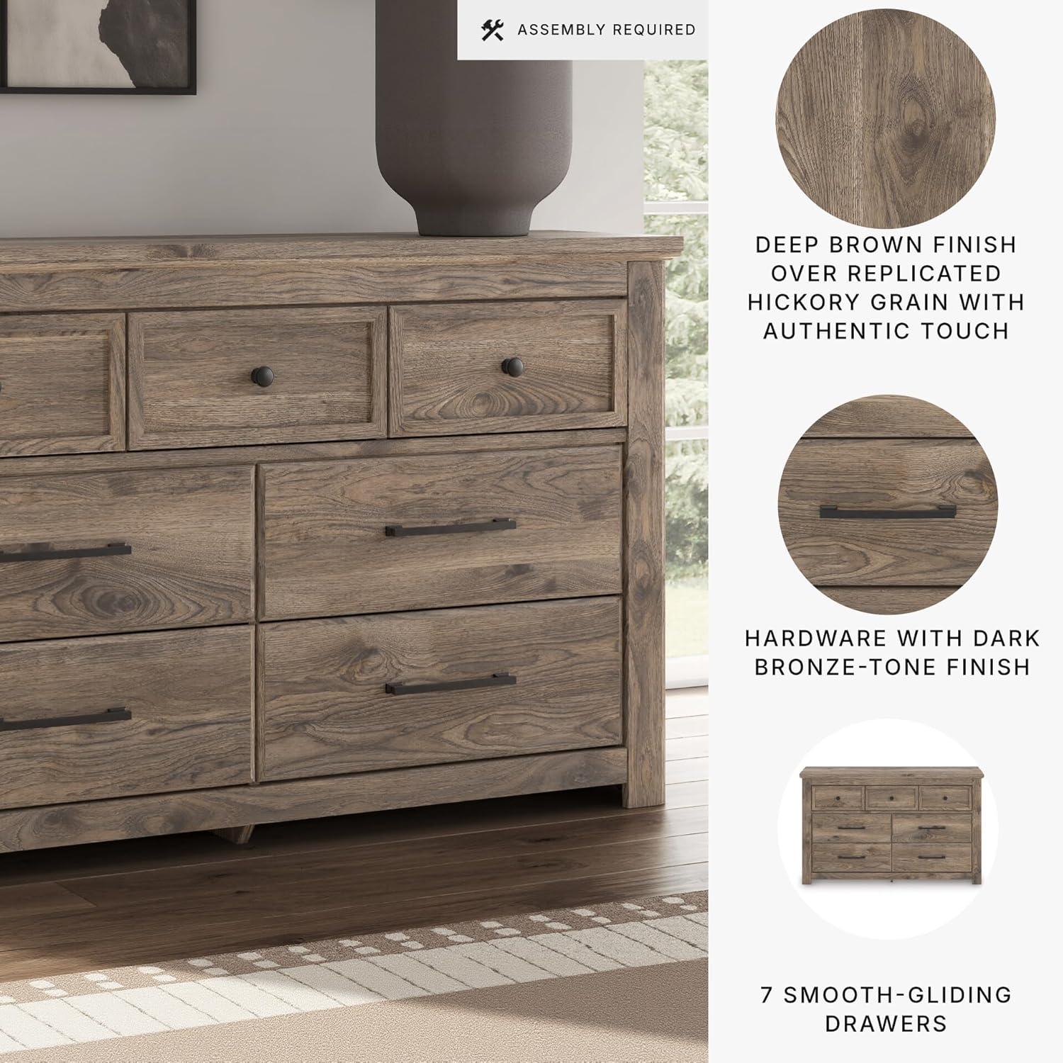 imageSignature Design by Ashley Stanziford Casual 7Drawer Dresser with Wood Finish Dark Brown