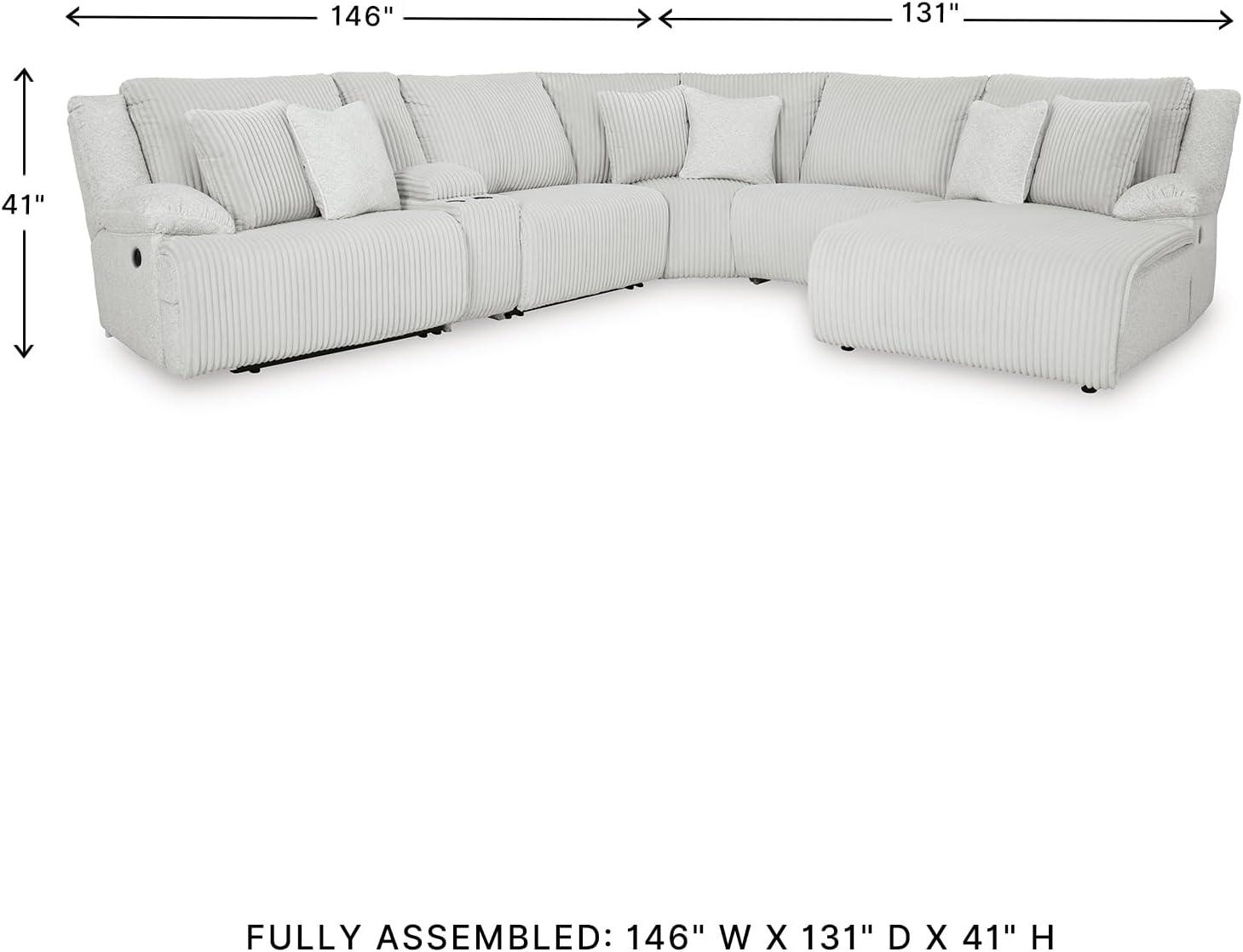 imageSignature Design by Ashley Top Tier Casual 3Piece Reclining Sectional Sofa with Chaise Console and Cup Holders Dark BrownDark Brown