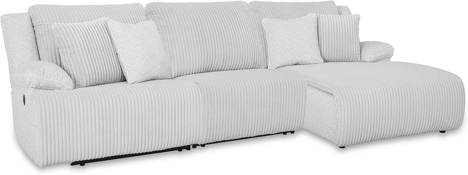 imageSignature Design by Ashley Top Tier Casual 3Piece Reclining Sectional Sofa with Chaise Console and Cup Holders Dark BrownDark Brown