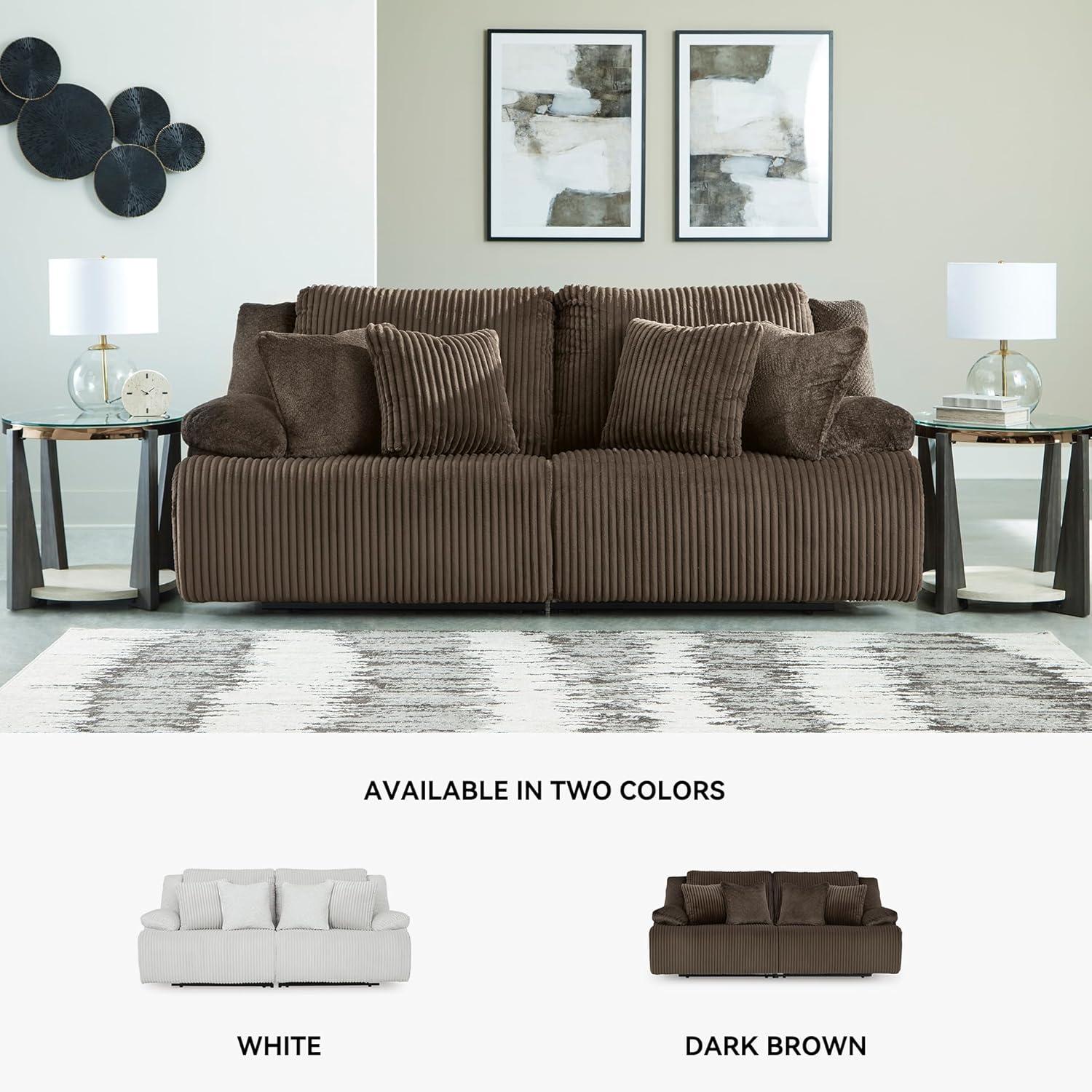 imageSignature Design by Ashley Top Tier Casual 3Piece Reclining Sectional Sofa with Chaise Console and Cup Holders Dark BrownDark Brown