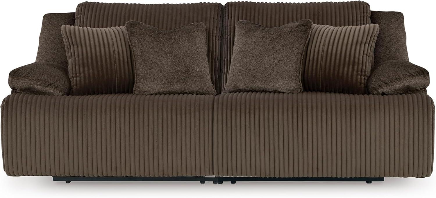 imageSignature Design by Ashley Top Tier Casual 3Piece Reclining Sectional Sofa with Chaise Console and Cup Holders Dark BrownDark Brown