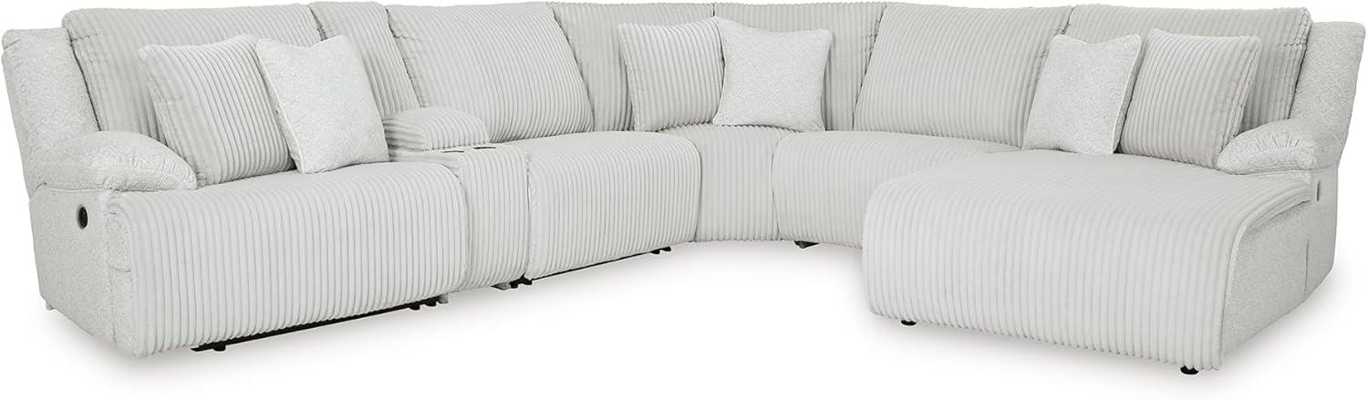 imageSignature Design by Ashley Top Tier Casual 3Piece Reclining Sectional Sofa with Chaise Console and Cup Holders Dark BrownDark Brown