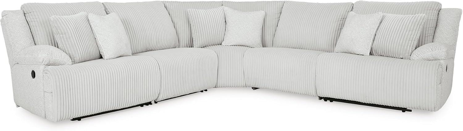 imageSignature Design by Ashley Top Tier Casual 3Piece Reclining Sectional Sofa with Chaise Console and Cup Holders Dark BrownDark Brown