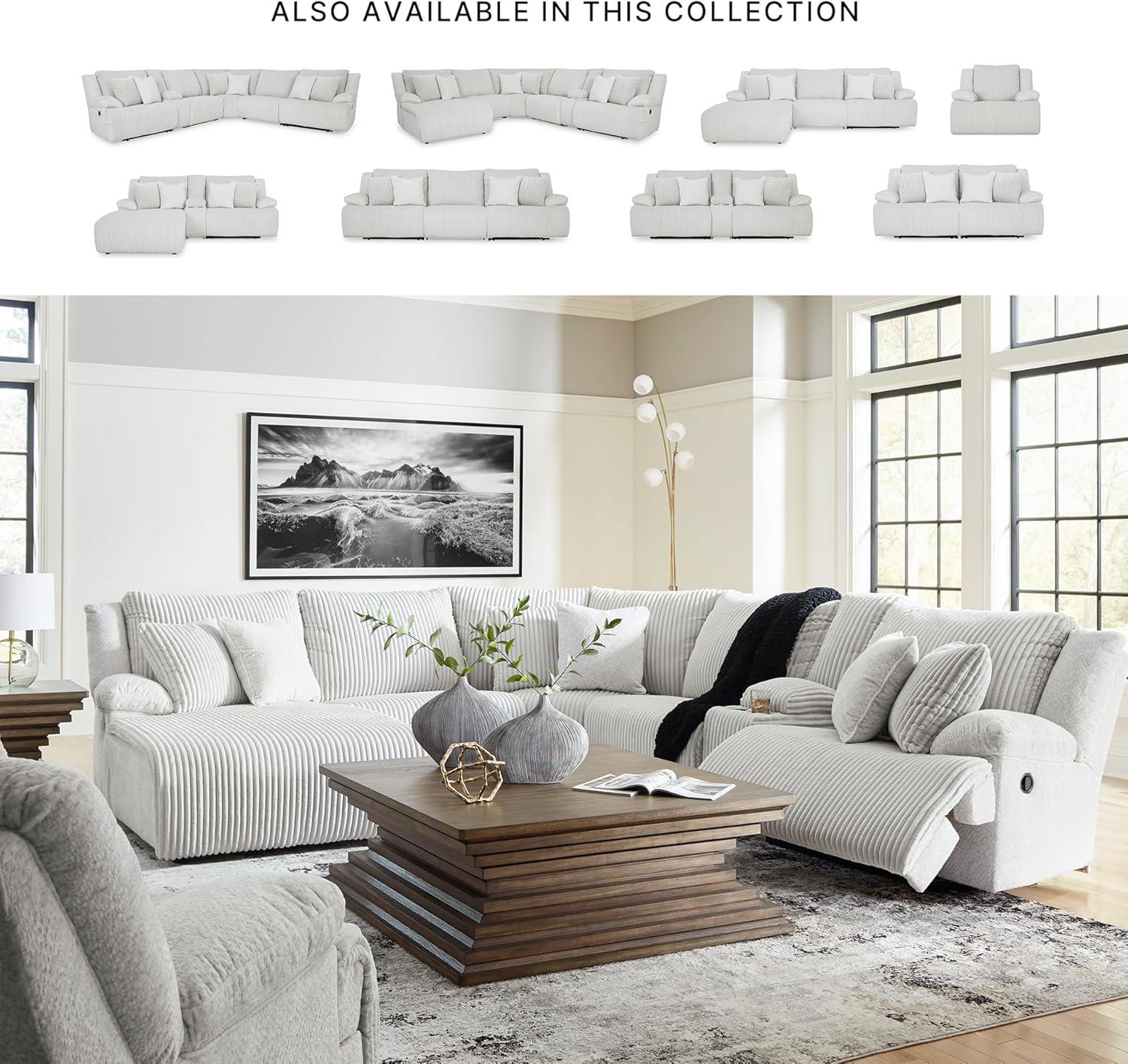 imageSignature Design by Ashley Top Tier Casual 3Piece Reclining Sectional Sofa with Chaise Console and Cup Holders Dark BrownDark Brown