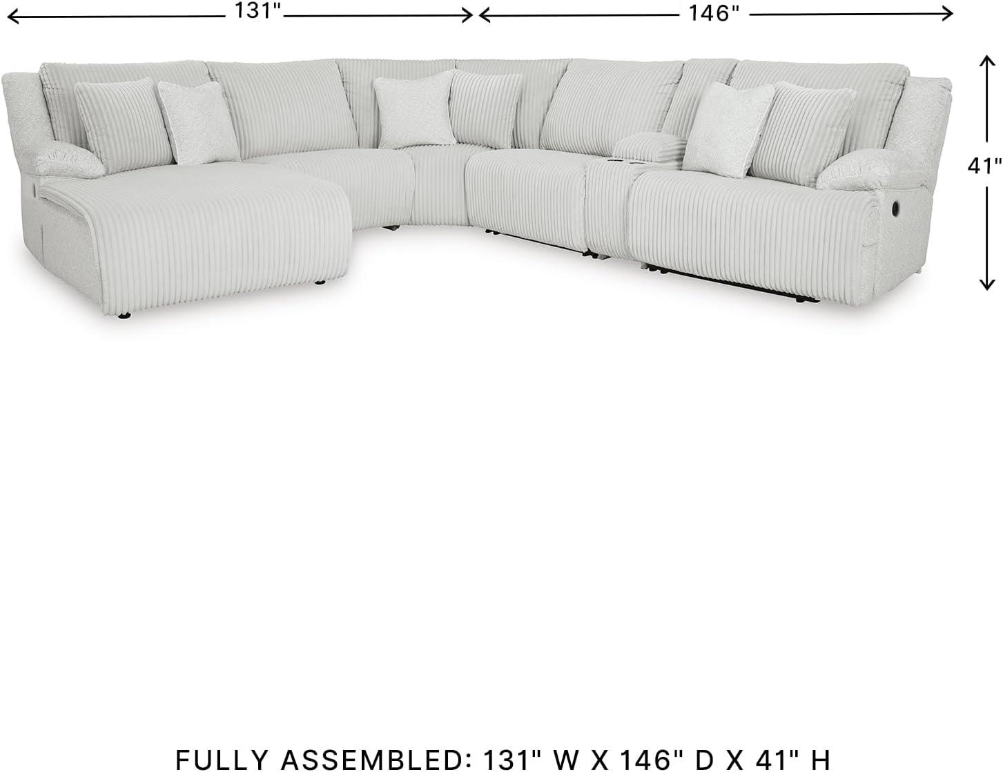 imageSignature Design by Ashley Top Tier Casual 3Piece Reclining Sectional Sofa with Chaise Console and Cup Holders Dark BrownDark Brown
