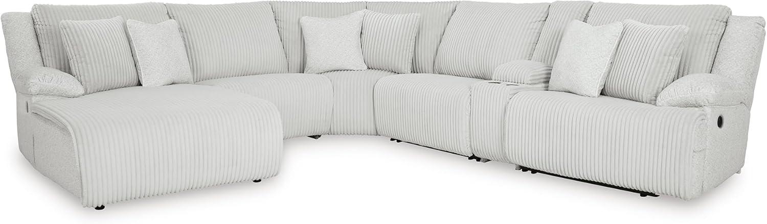 imageSignature Design by Ashley Top Tier Casual 3Piece Reclining Sectional Sofa with Chaise Console and Cup Holders Dark BrownDark Brown