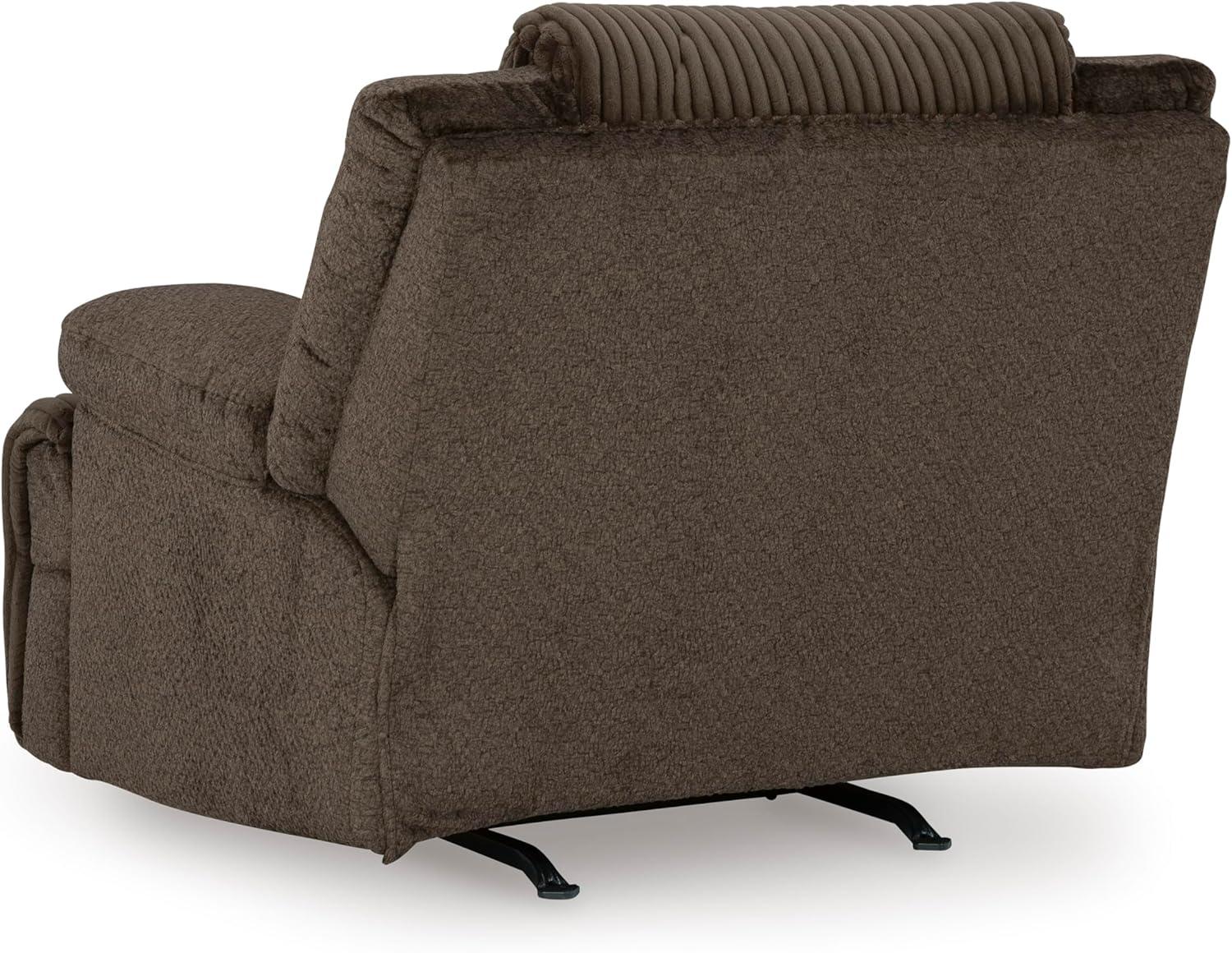 imageSignature Design by Ashley Top Tier Casual 3Piece Reclining Sectional Sofa with Chaise Console and Cup Holders Dark BrownDark Brown