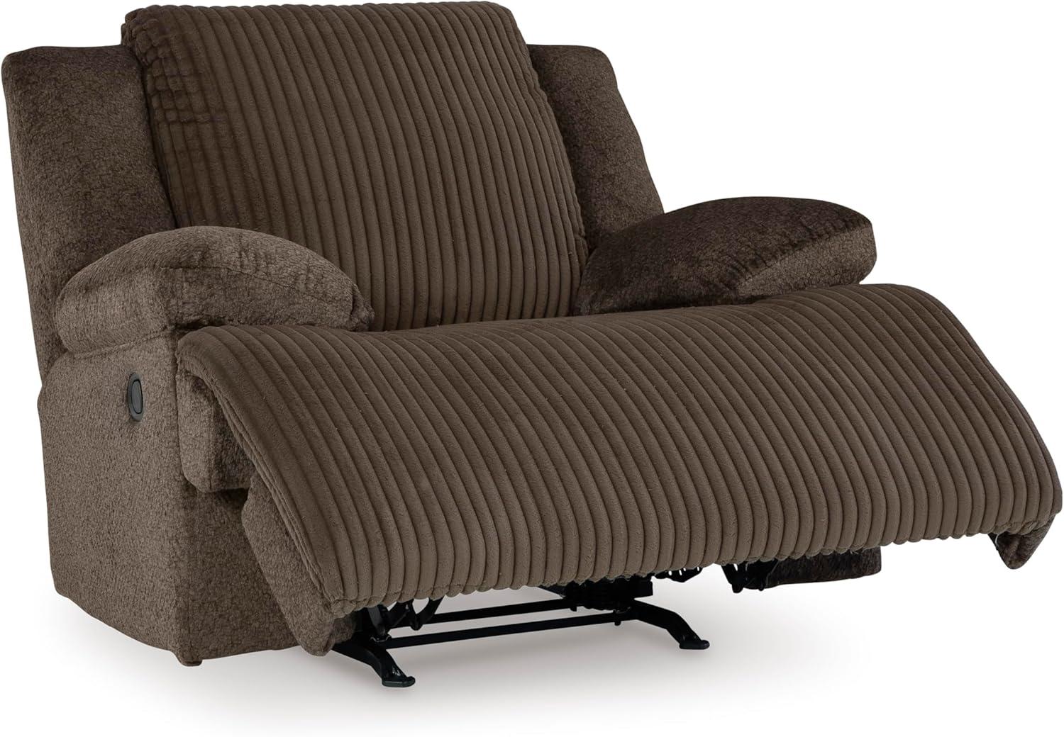 imageSignature Design by Ashley Top Tier Casual 3Piece Reclining Sectional Sofa with Chaise Console and Cup Holders Dark BrownDark Brown