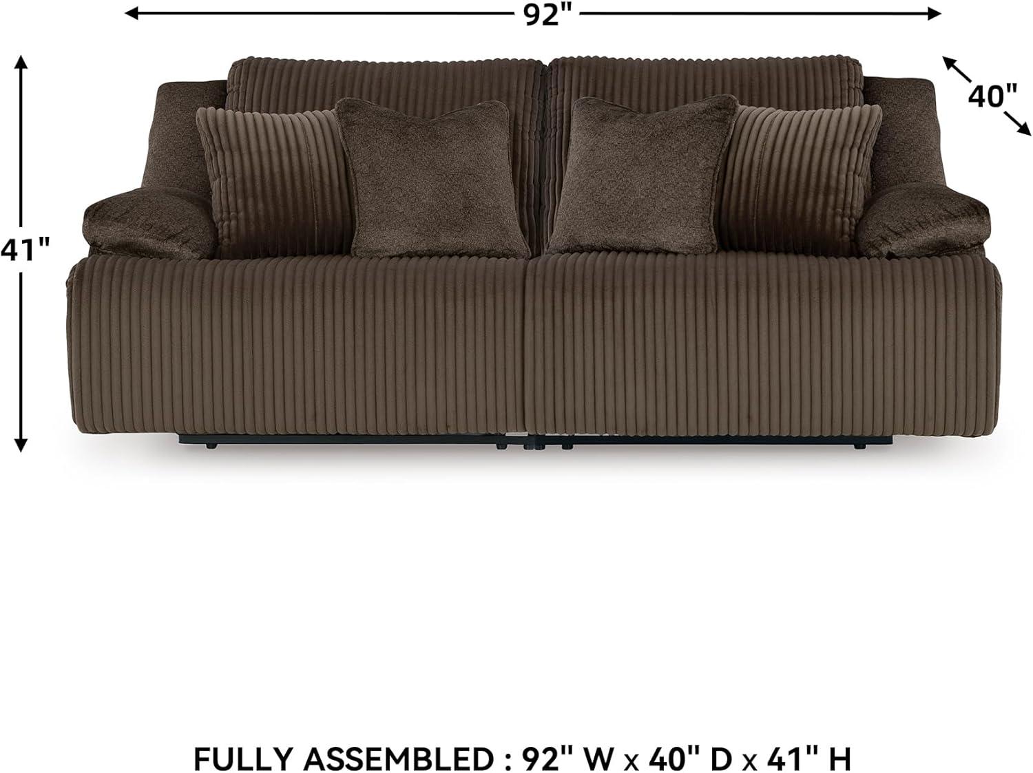 imageSignature Design by Ashley Top Tier Casual 3Piece Reclining Sectional Sofa with Chaise Console and Cup Holders Dark BrownDark Brown