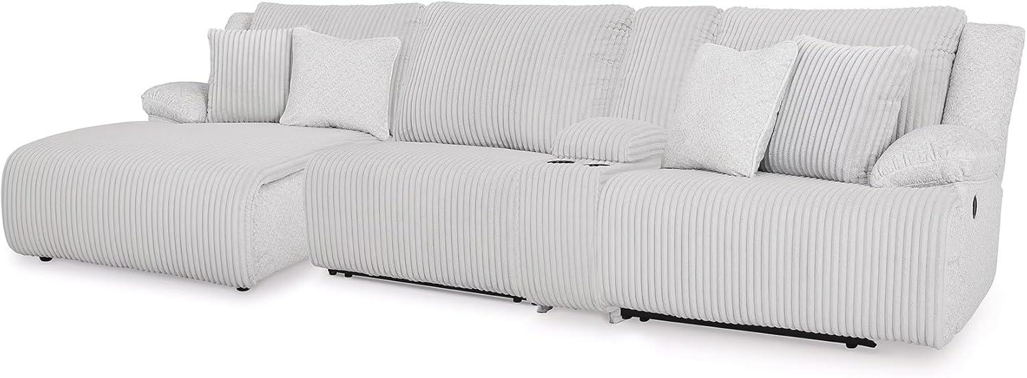 imageSignature Design by Ashley Top Tier Casual 3Piece Reclining Sectional Sofa with Chaise Console and Cup Holders Dark BrownLight Gray