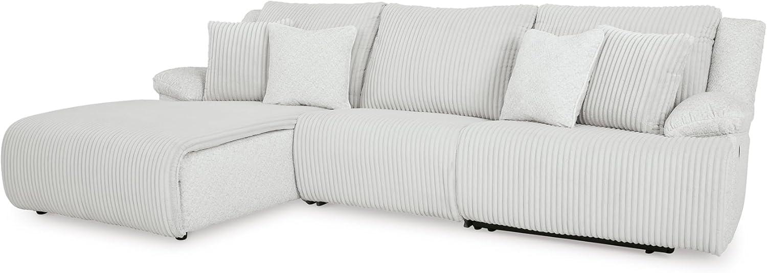 imageSignature Design by Ashley Top Tier Casual 3Piece Reclining Sectional Sofa with Chaise Console and Cup Holders Dark BrownLight Gray